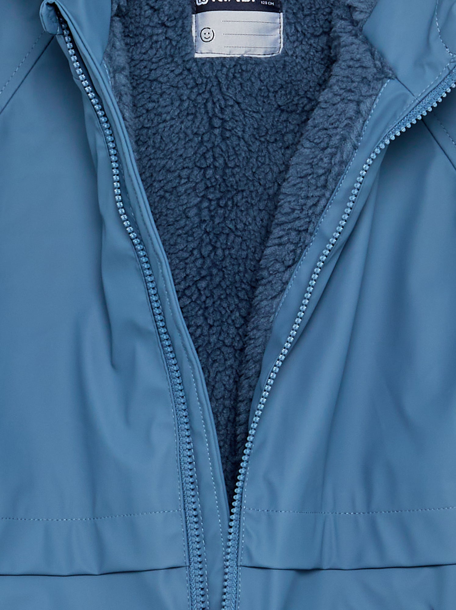 Parka doublée effet moutonné - Bleu