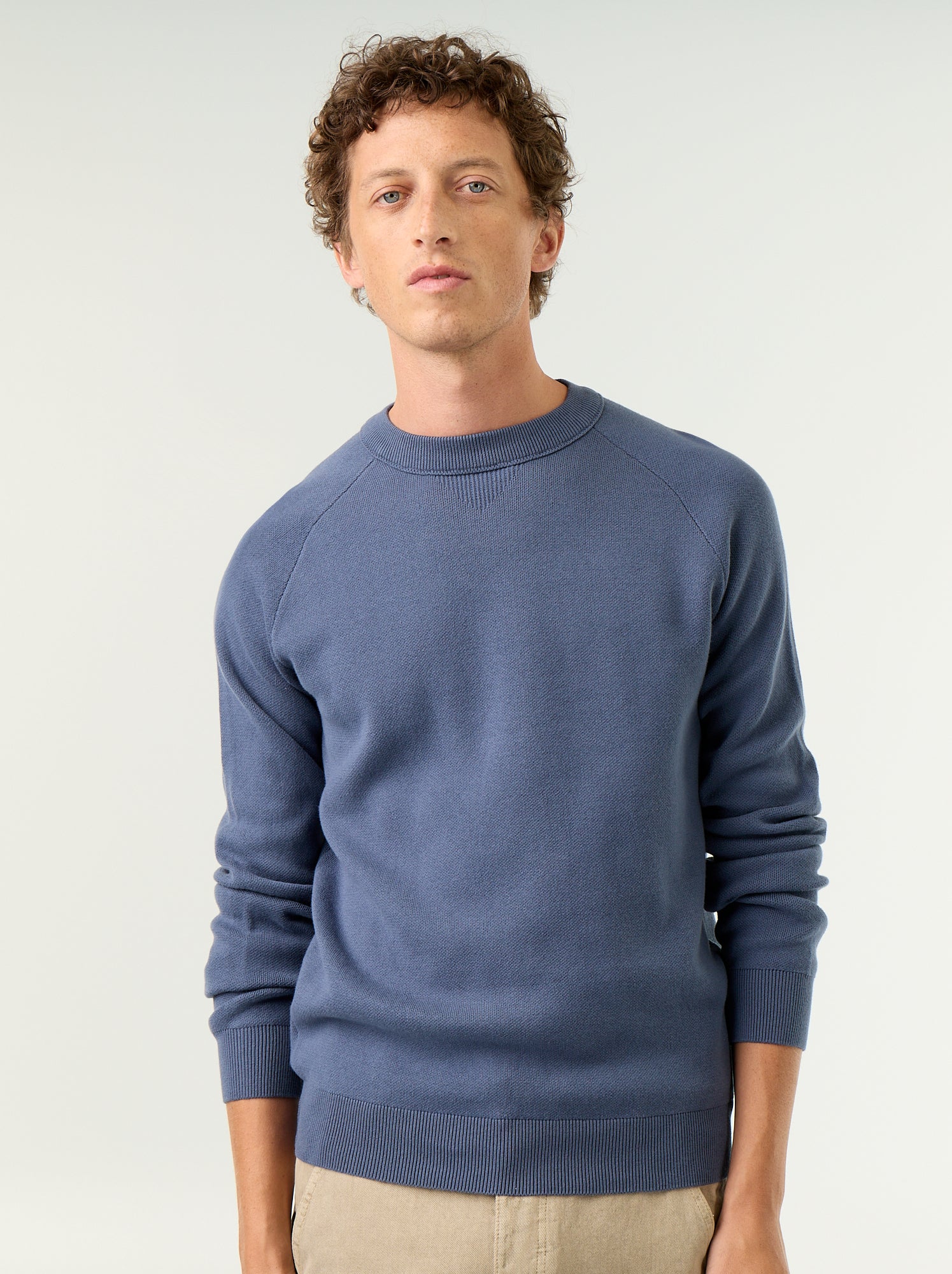 Pull en maille grosse jauge - Bleu
