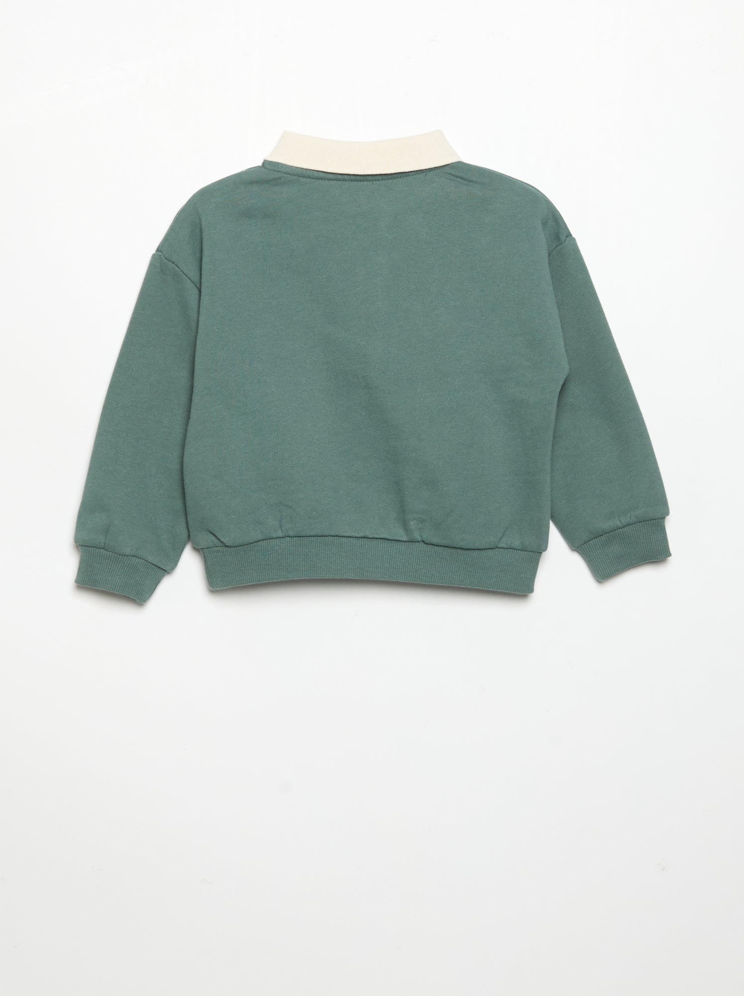 Sweat à manches longues avec col polo - Vert