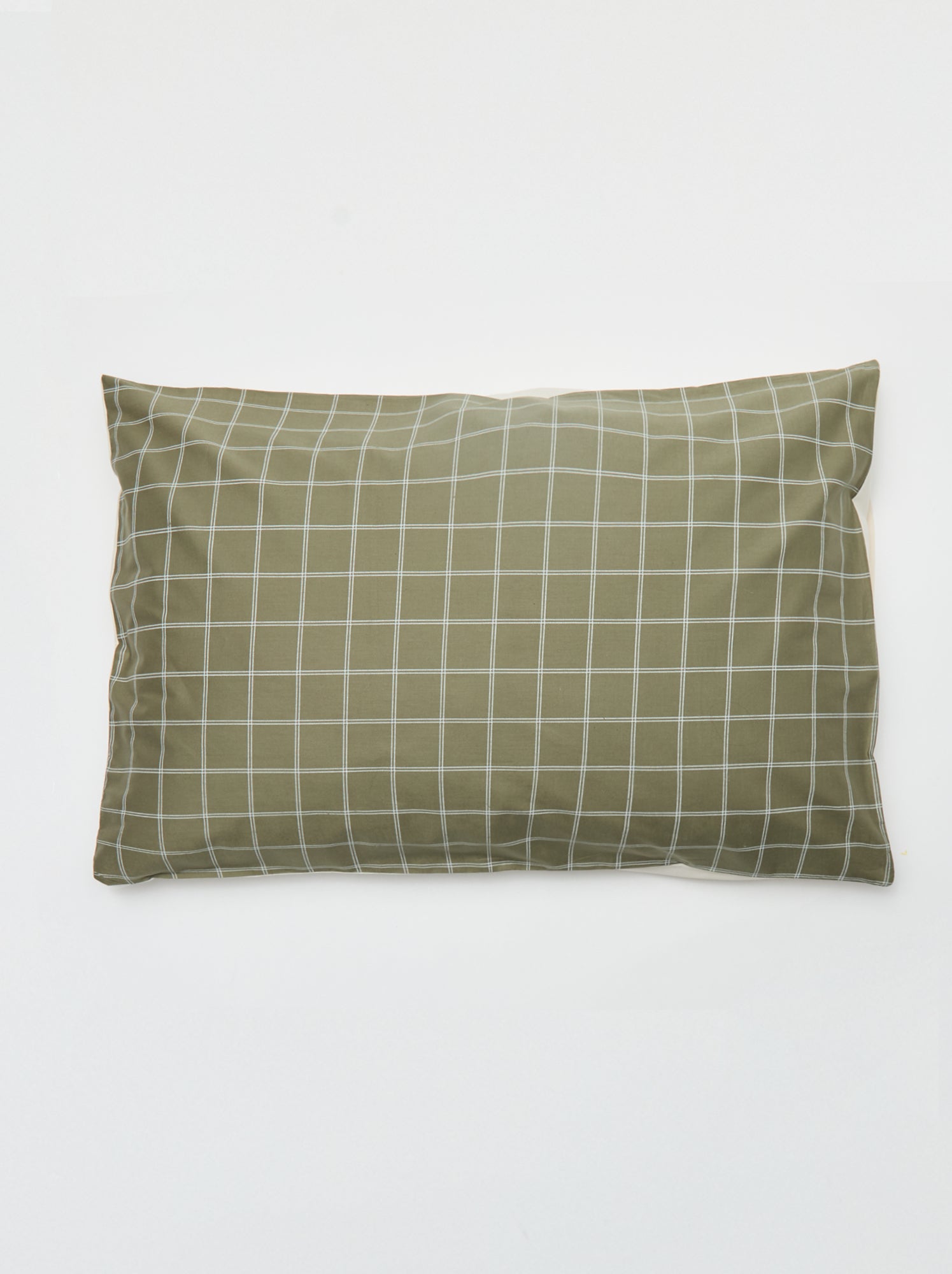 Taie d'oreiller unie 50 x 70 cm - Kiabi Home - Kaki