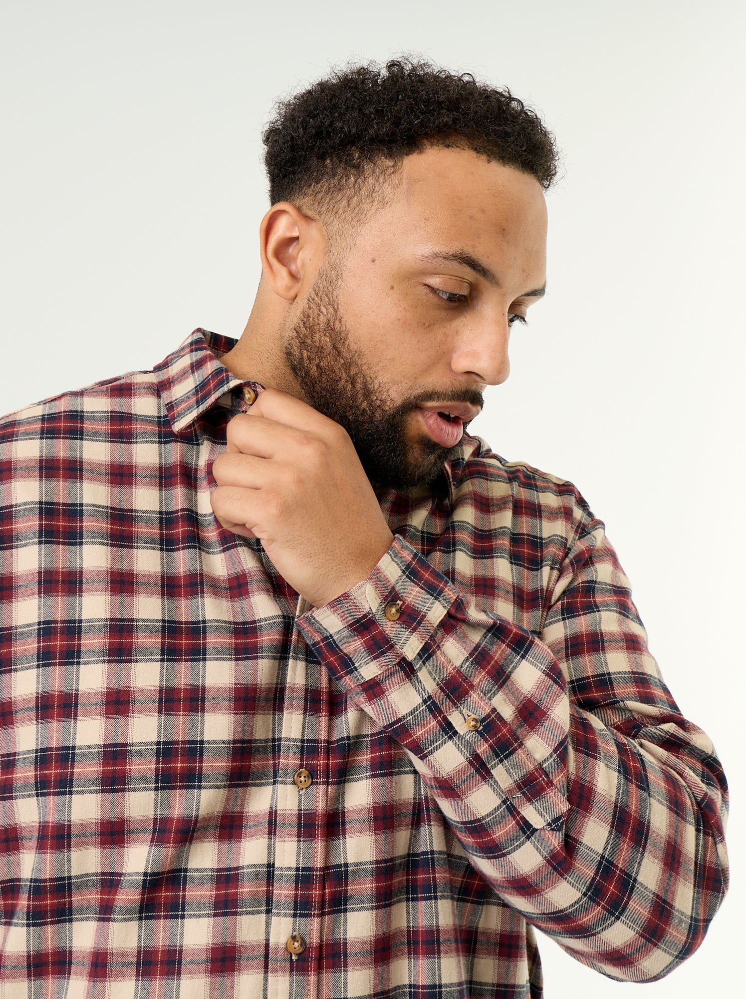 Chemise en flanelle à motif - Marron