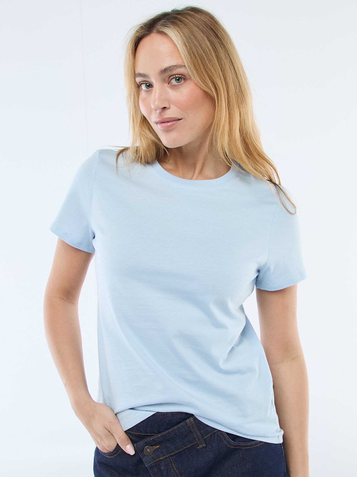 Tee-shirt en jersey manches courtes - Bleu
