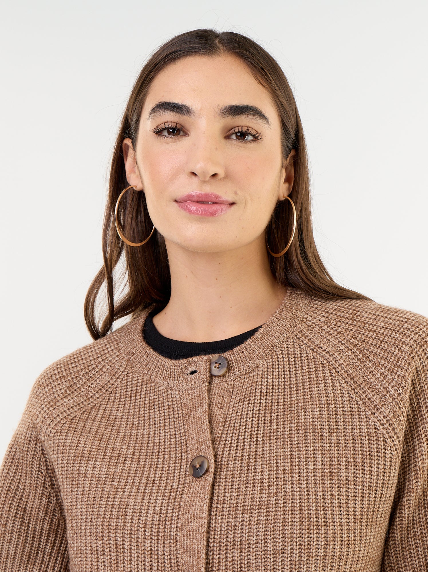 Gilet en maille grosse jauge - Beige