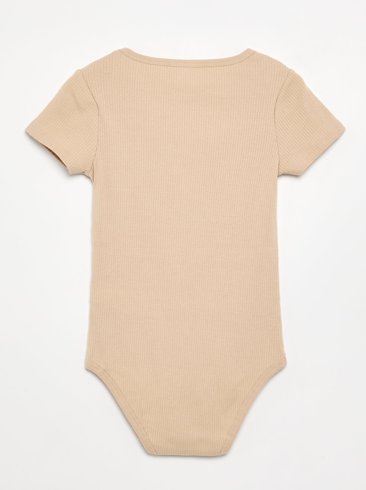 Lot 3 bodies en rib - collection facile à enfiler - Beige