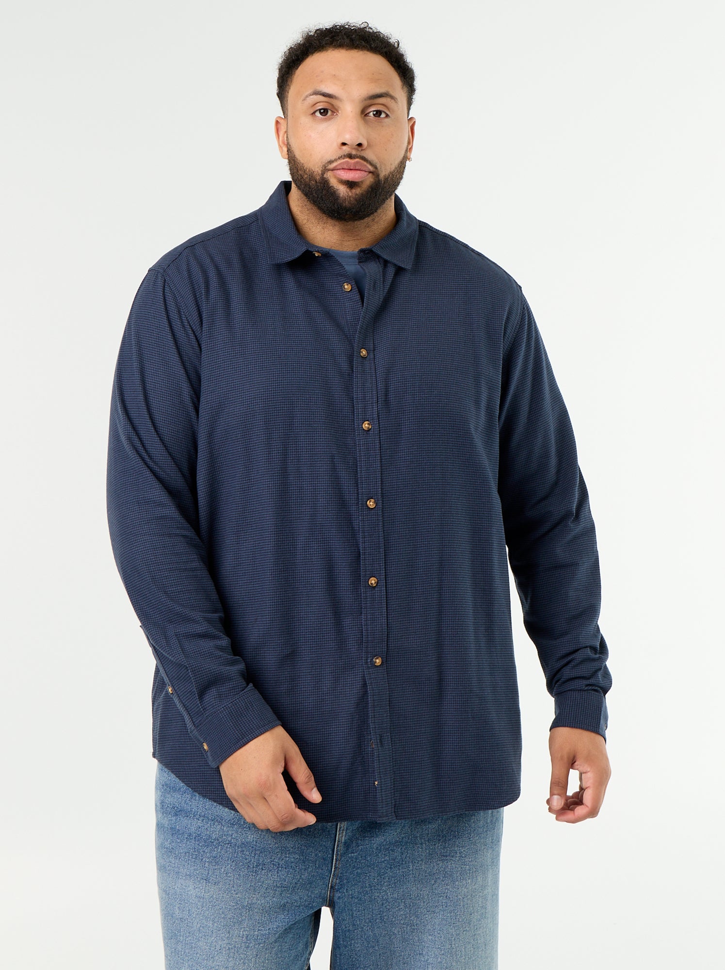 Chemise en flanelle à motif - Bleu (GAX04_5)