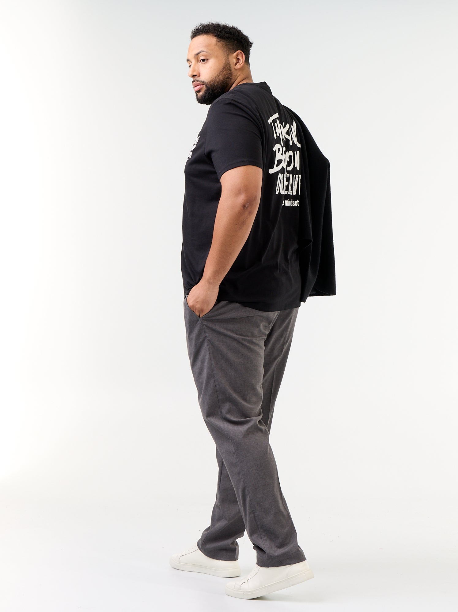 T-shirt en jersey imprimé à manches courtes - Noir