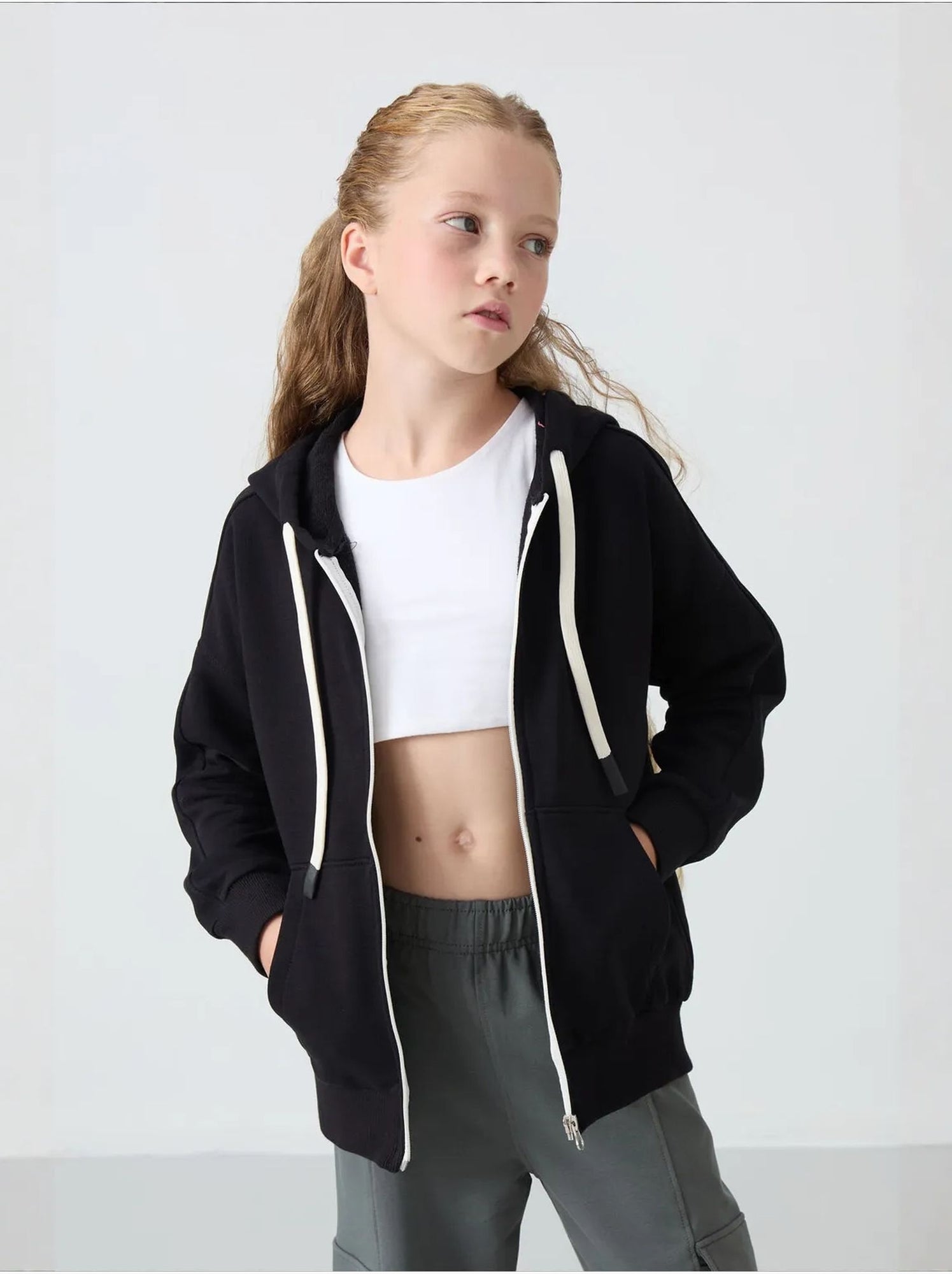 Sweatshirt unisexe jeunesse à capuche zippé tommy - Multicolore