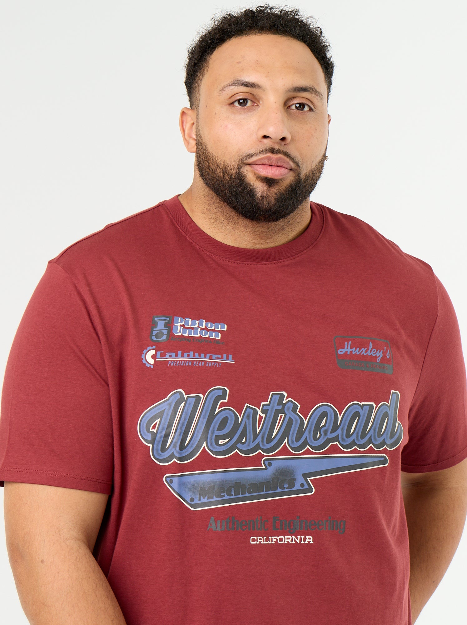 T-shirt en jersey imprimé à manches courtes - Rouge