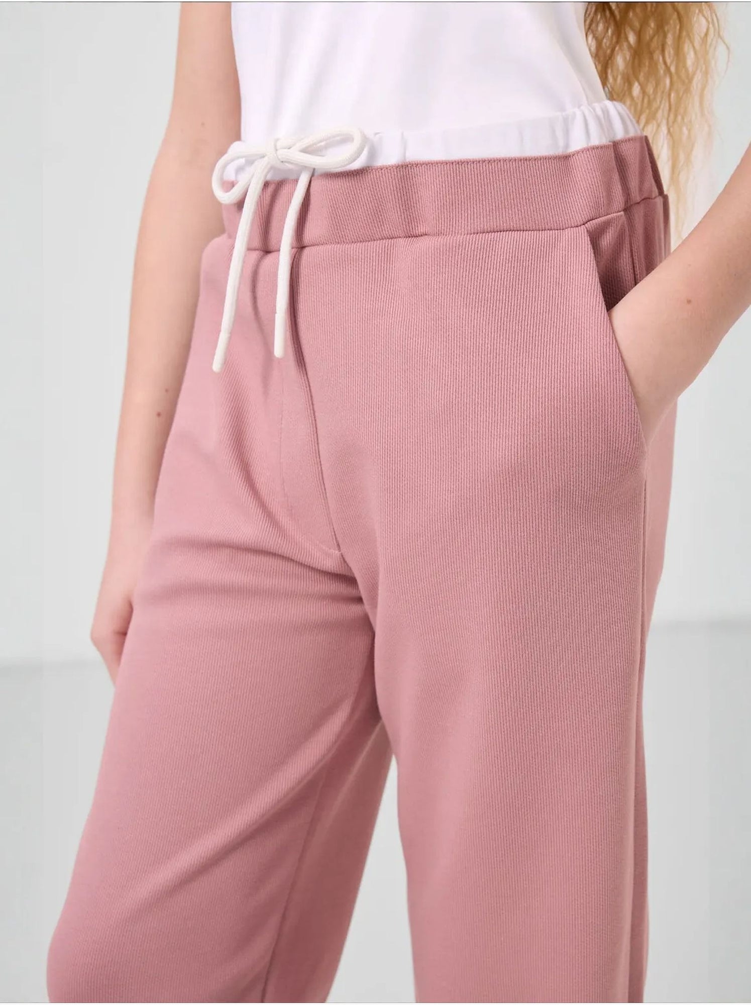Ensemble pyjama jeunesse en coton et polyester tommy - Vieux rose