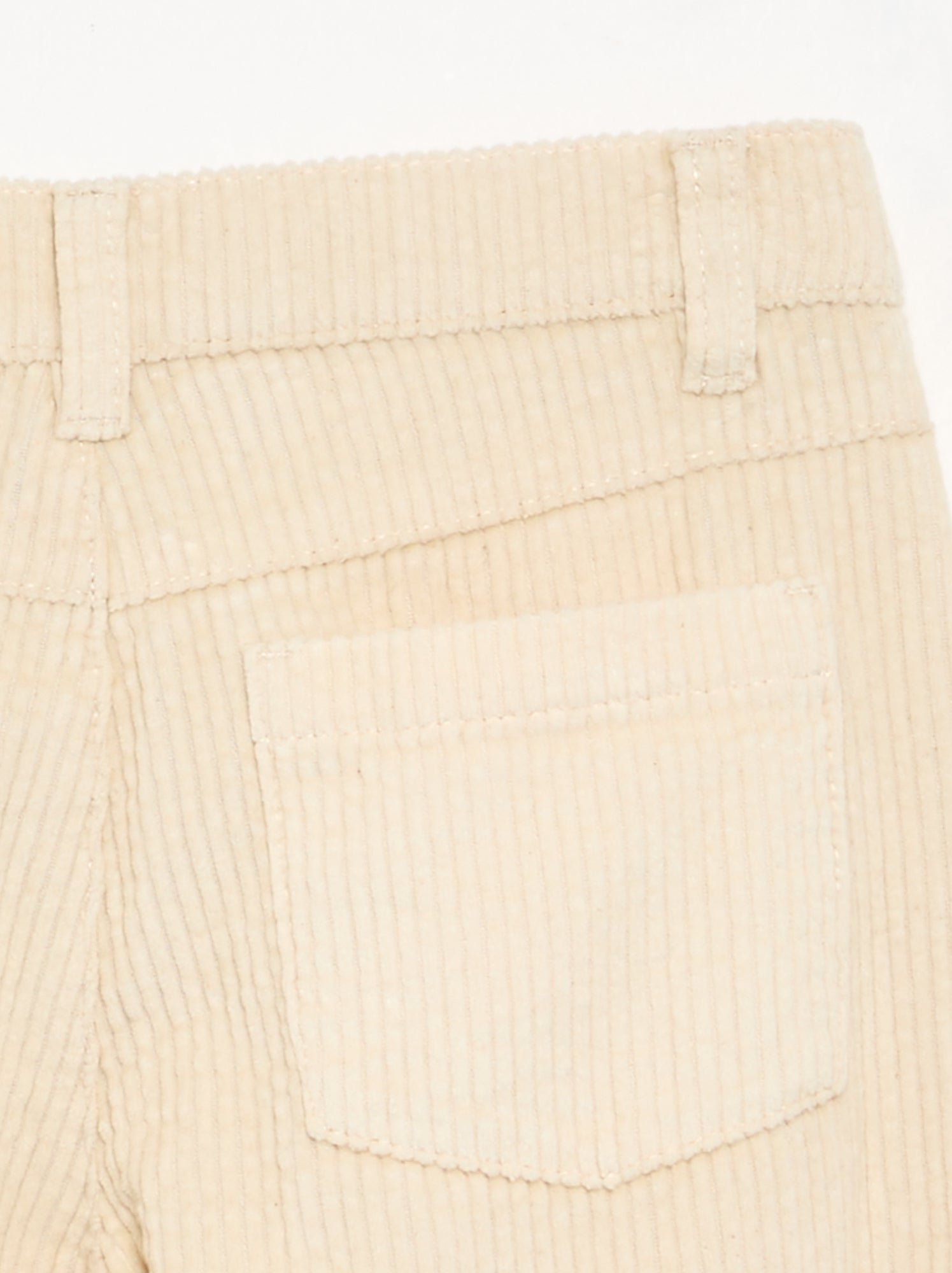 Pantalon wide leg en velours côtelés - Blanc
