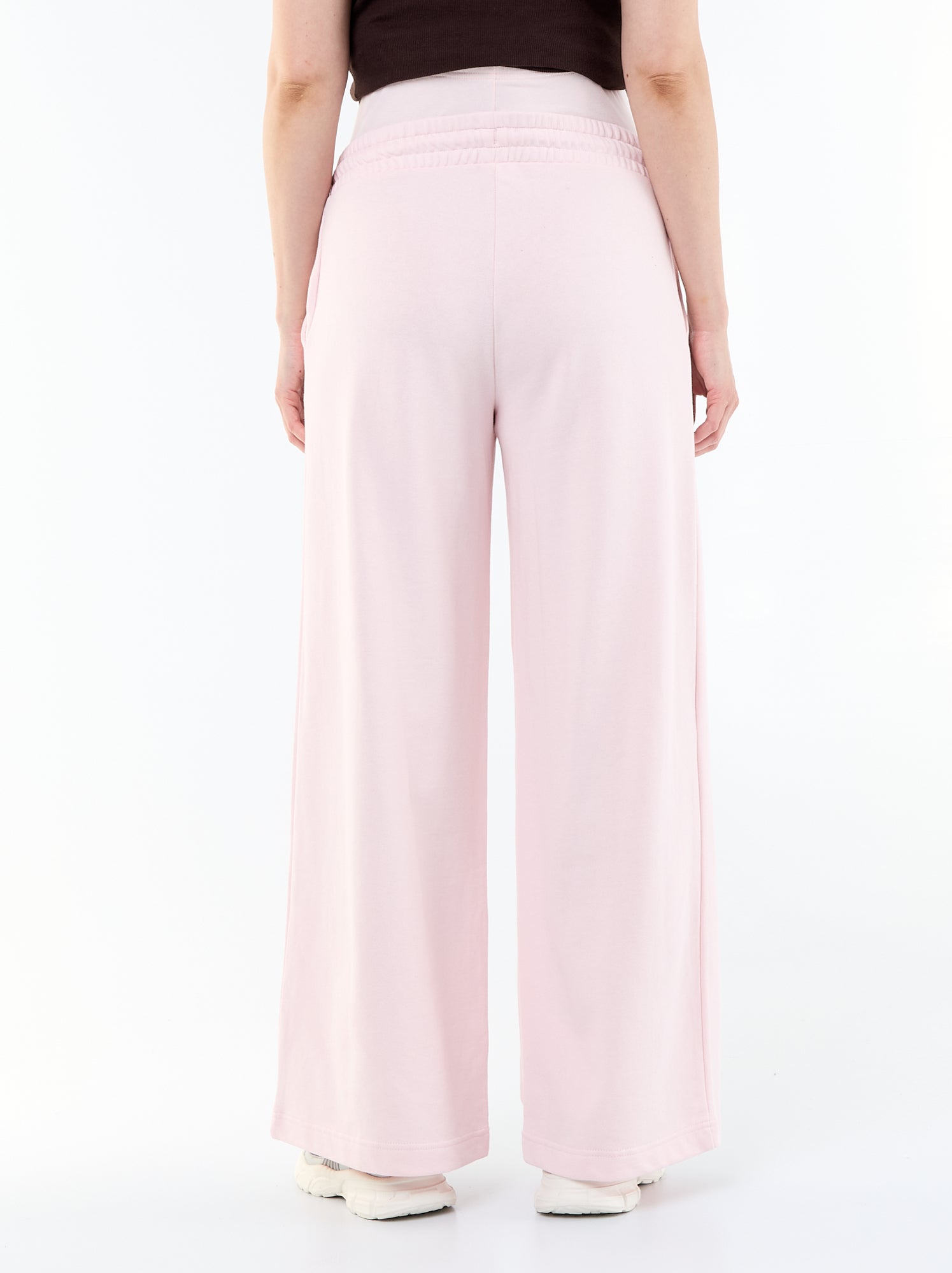 Jogging de maternité wide leg en french terry - Rose