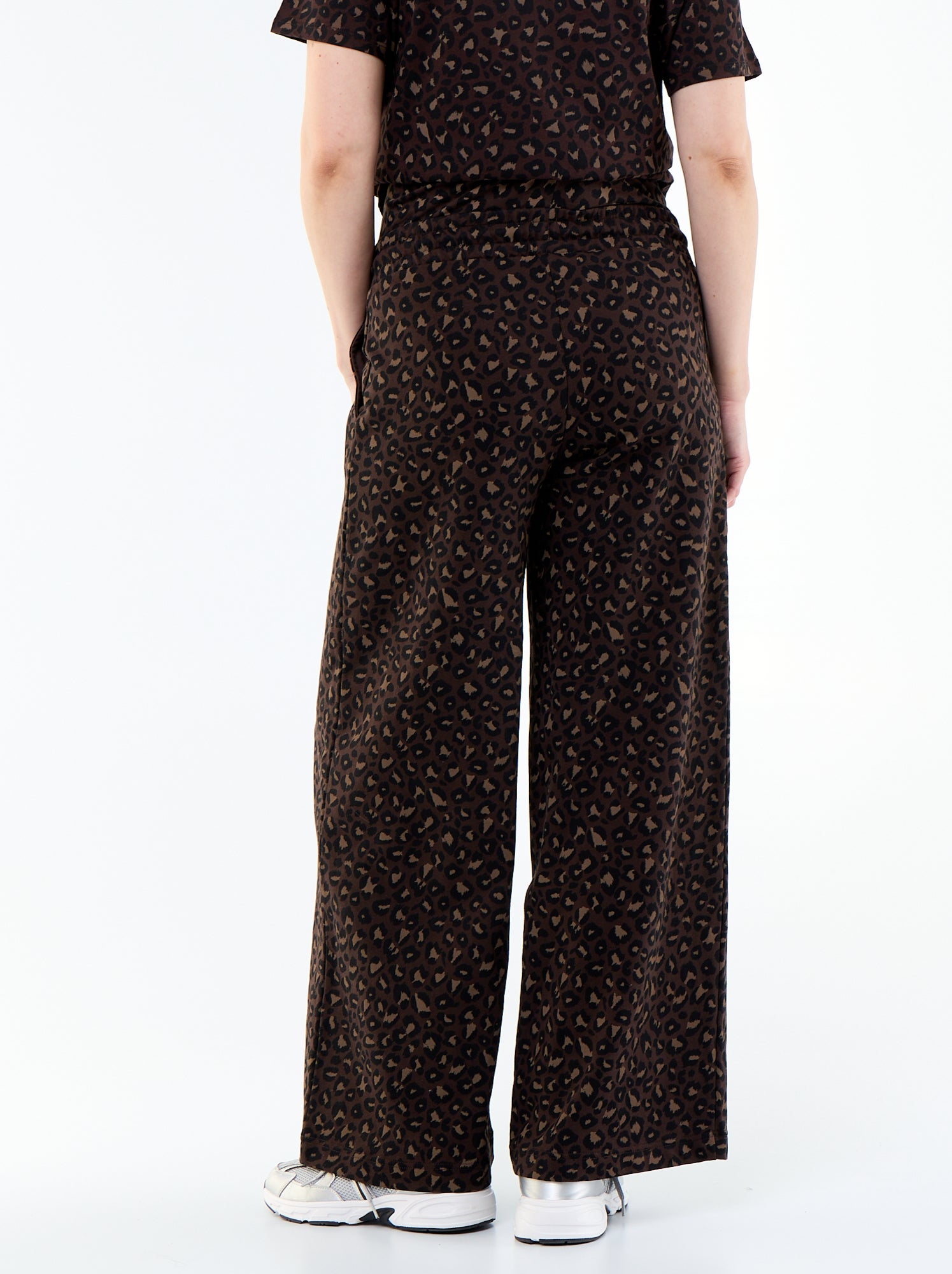 Jogging de maternité wide leg en french terry - Marron