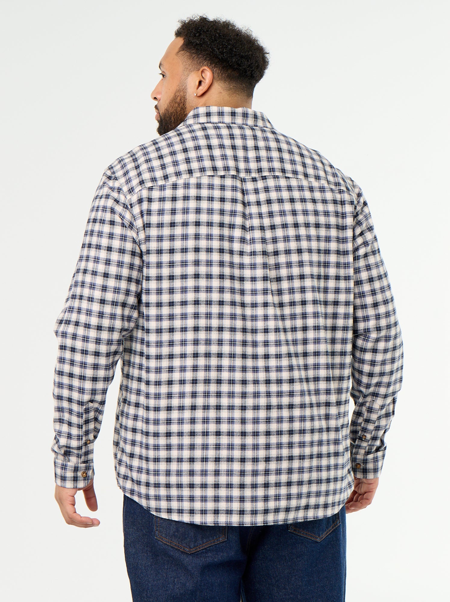 Chemise en flanelle à motif - Bleu (GAX04_2)