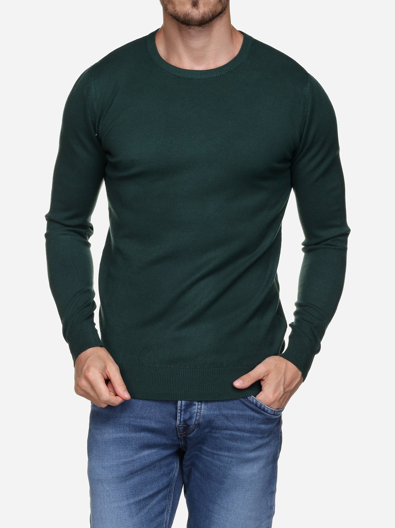 Pull col rond - Kenzarro - Vert foncé