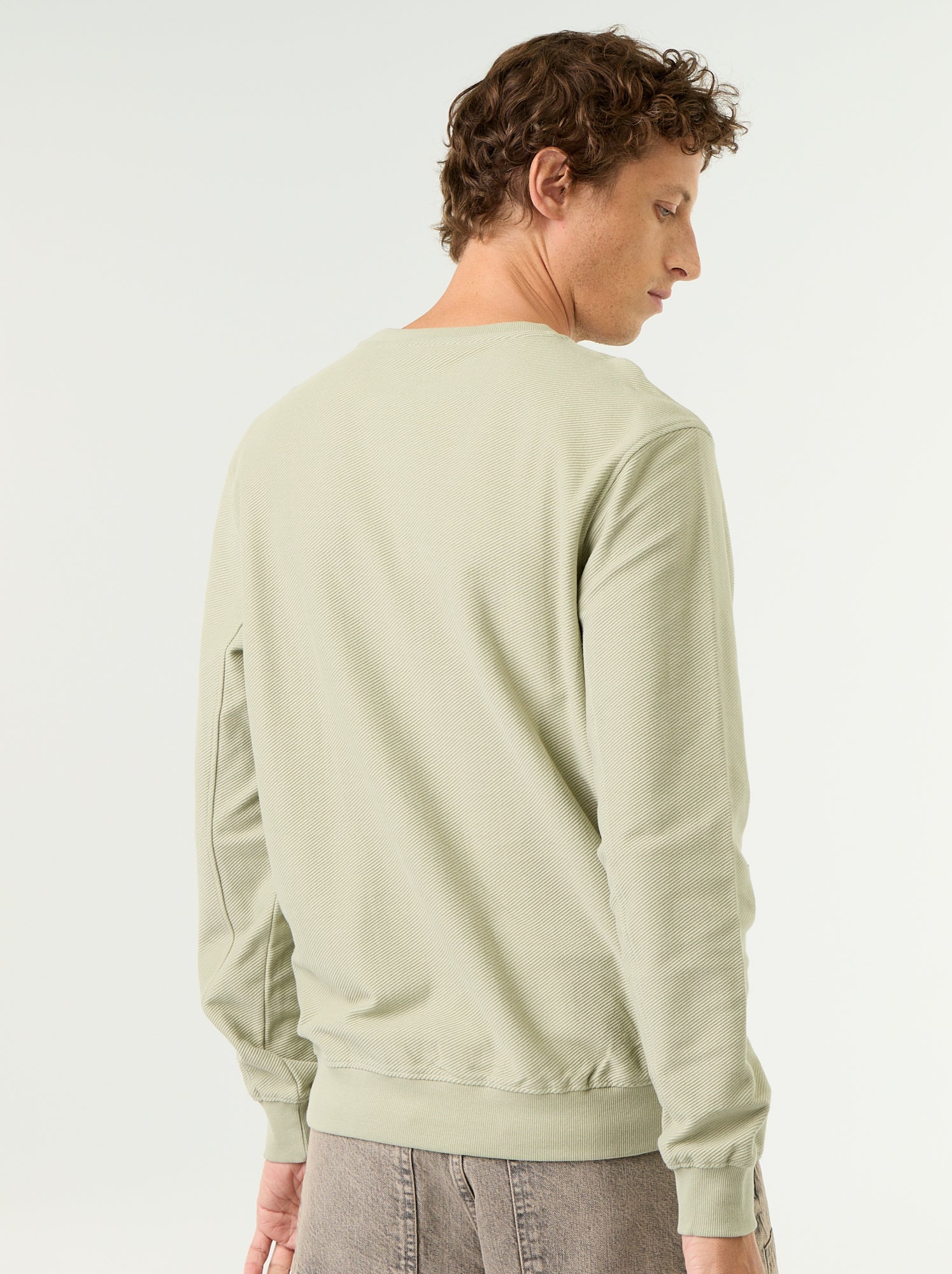 Pull en maille fine jauge côtelée - Vert