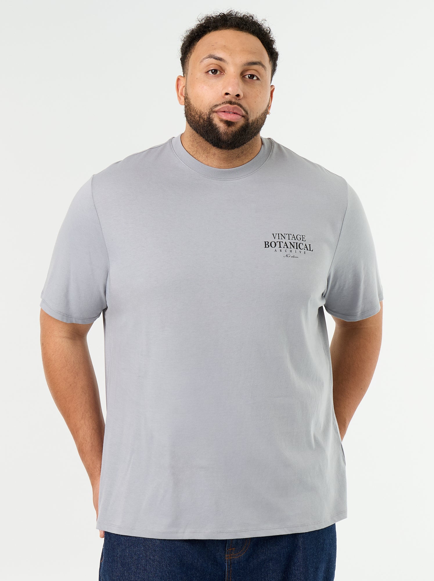 T-shirt en jersey imprimé à manches courtes - Gris (GDO30_9)