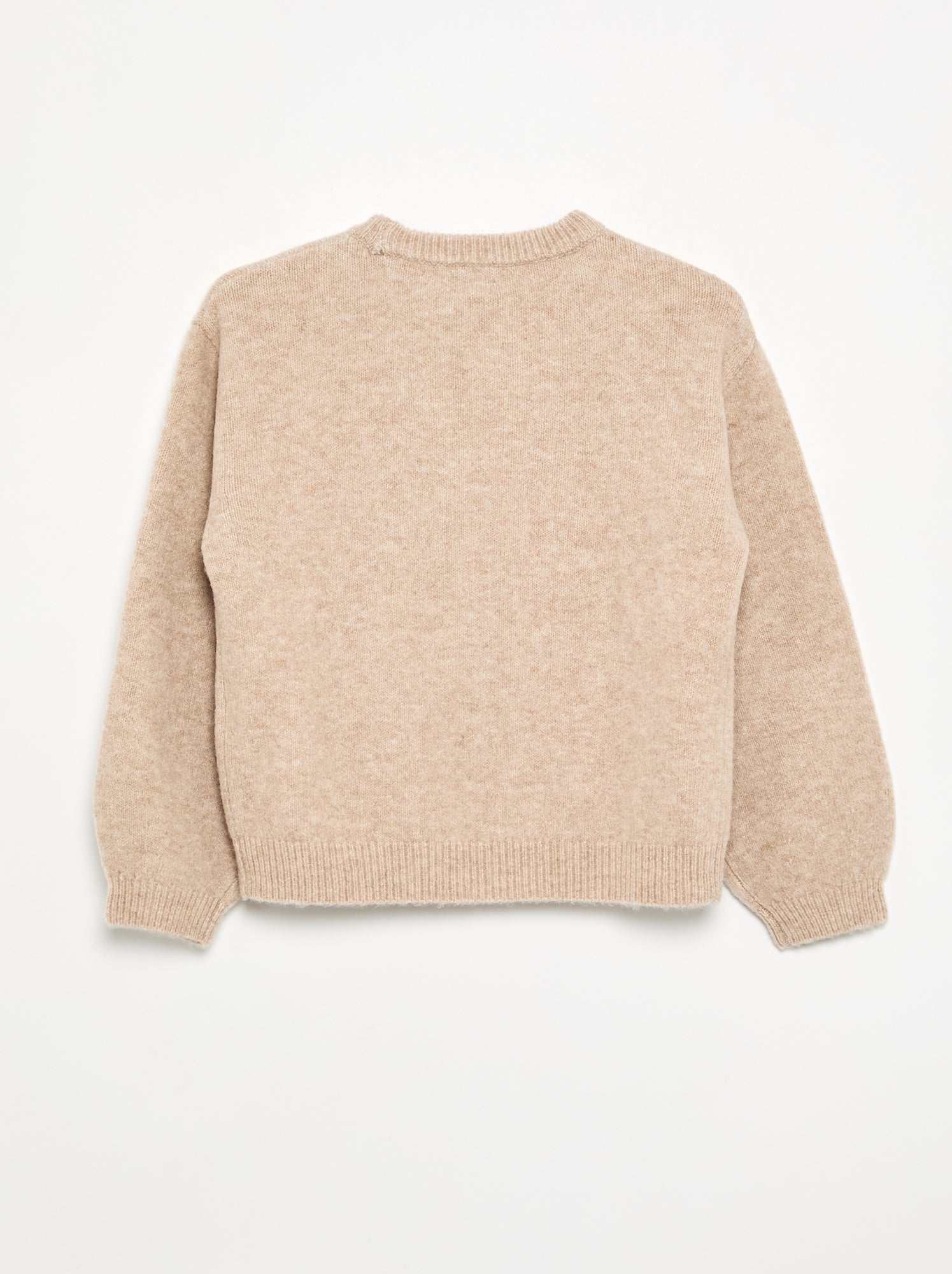 Pull uni à manches longues - Beige