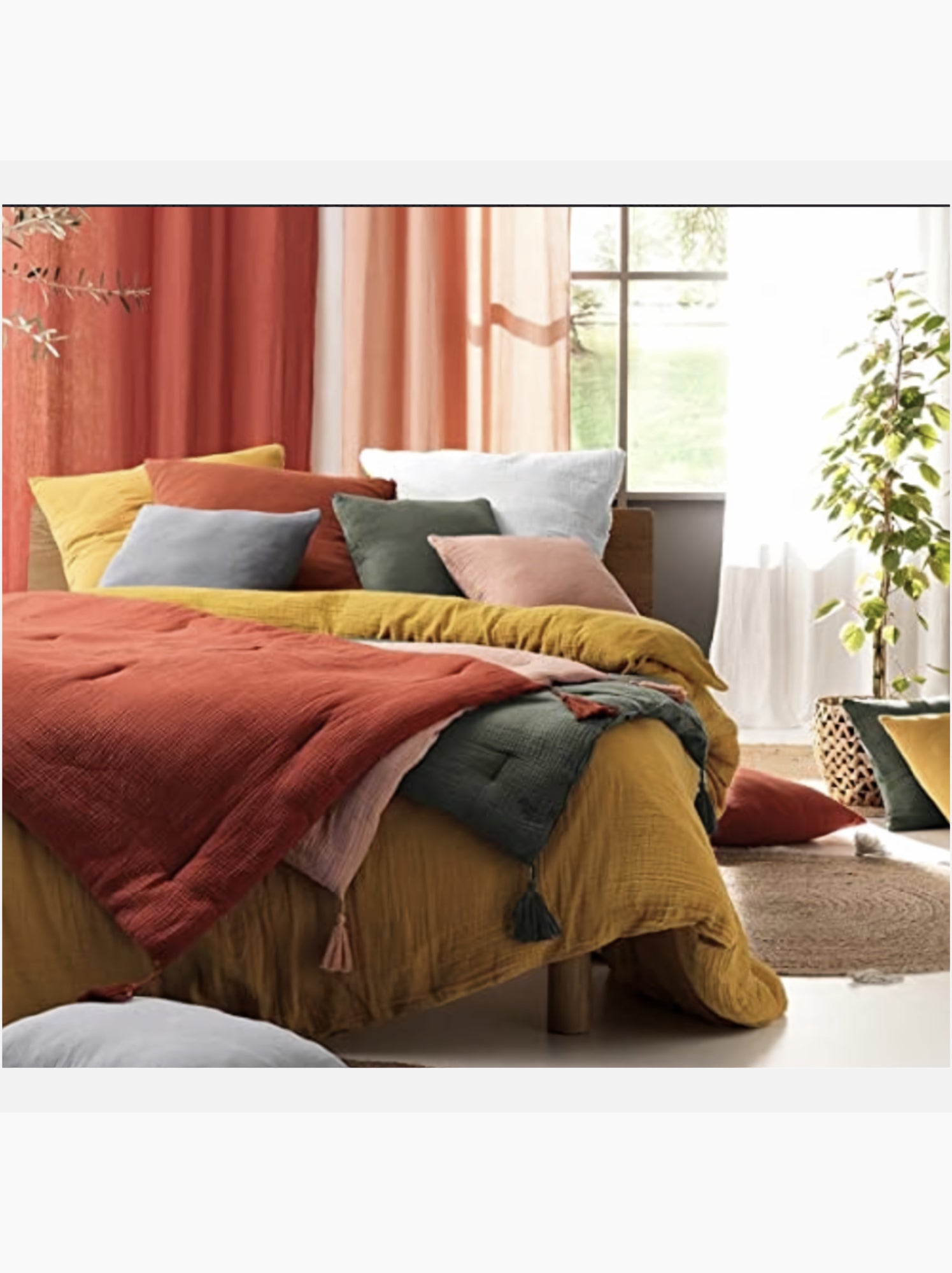 Parure de lit en Gaze de Coton - Promo linge - Kaki