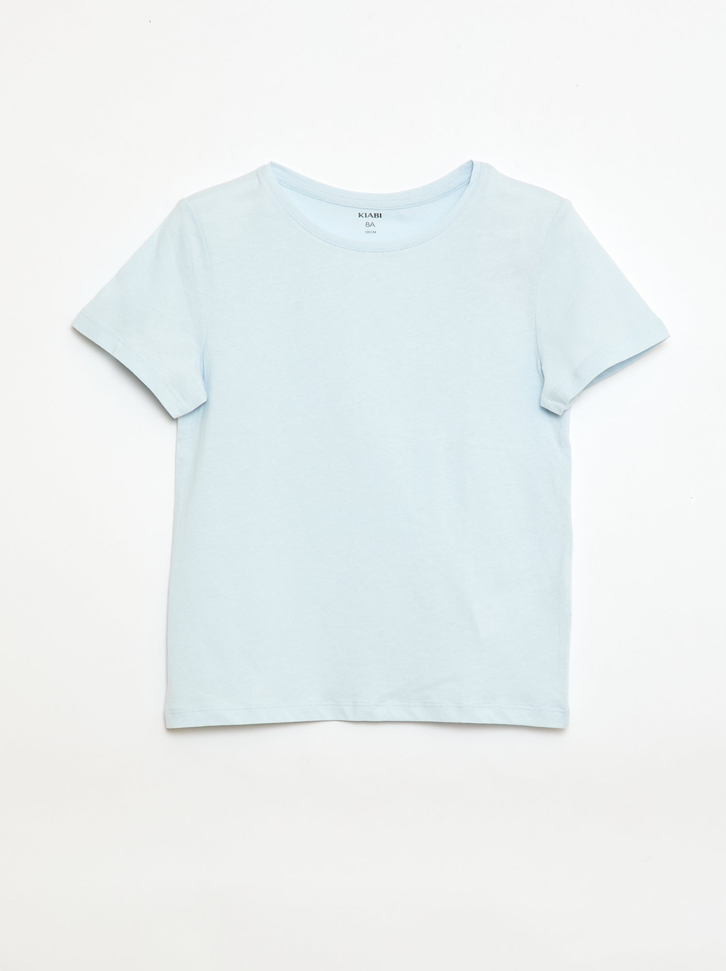 T-shirt en jersey uni - Bleu
