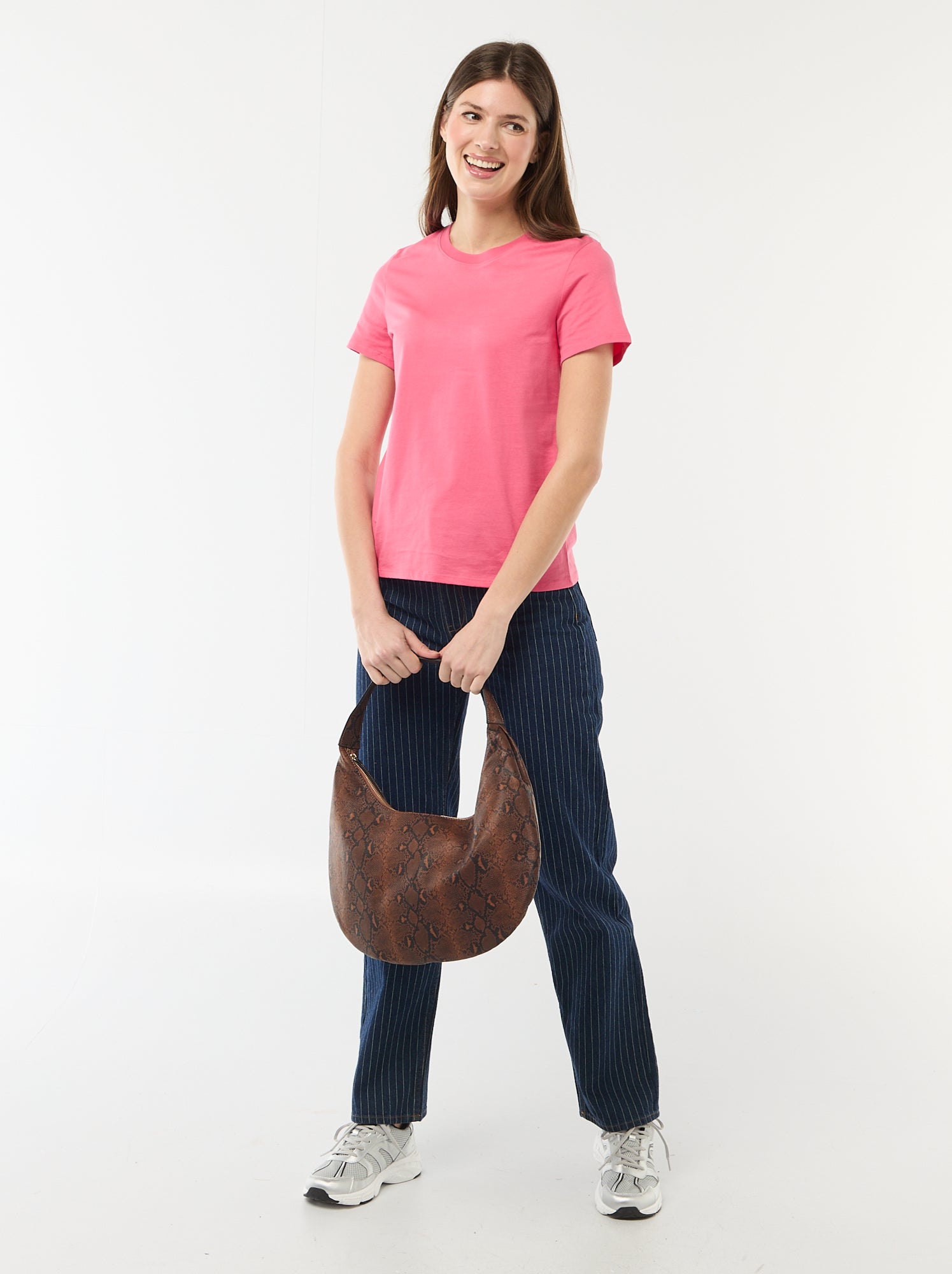 Tee-shirt en jersey manches courtes - Rose (ESW74_10)