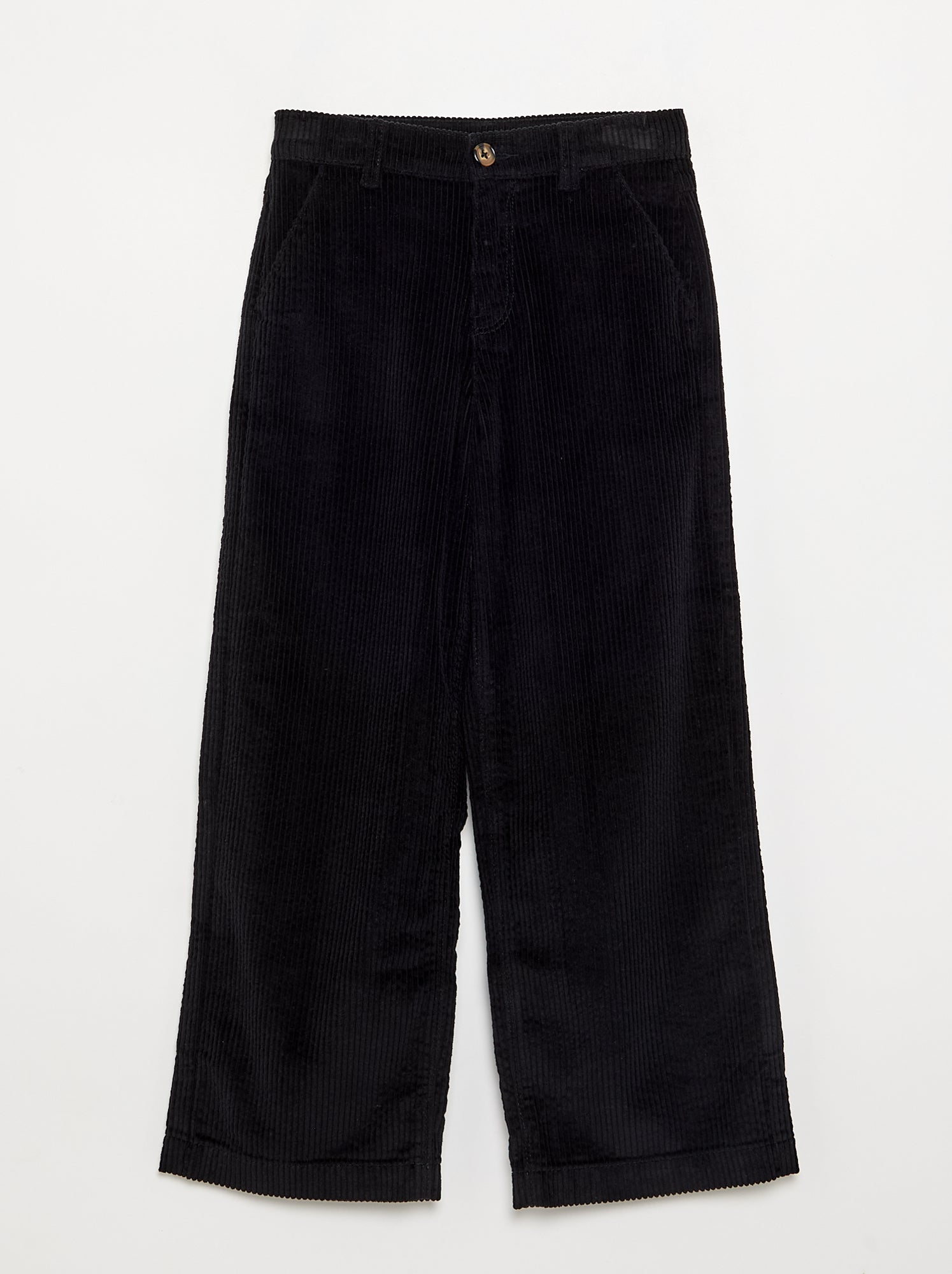 Pantalon wide leg en velours côtelés - Noir