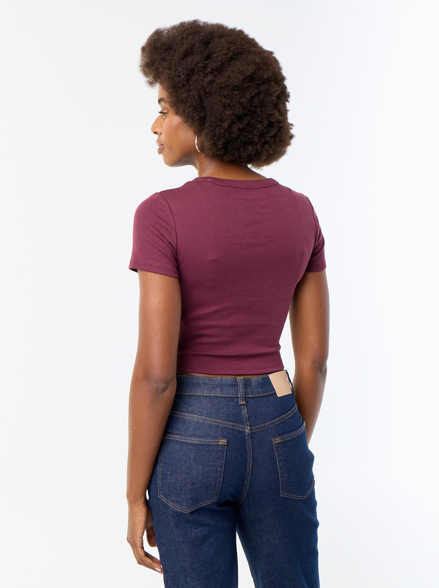 T-shirt imprimé à manches courtes à motif - Violet