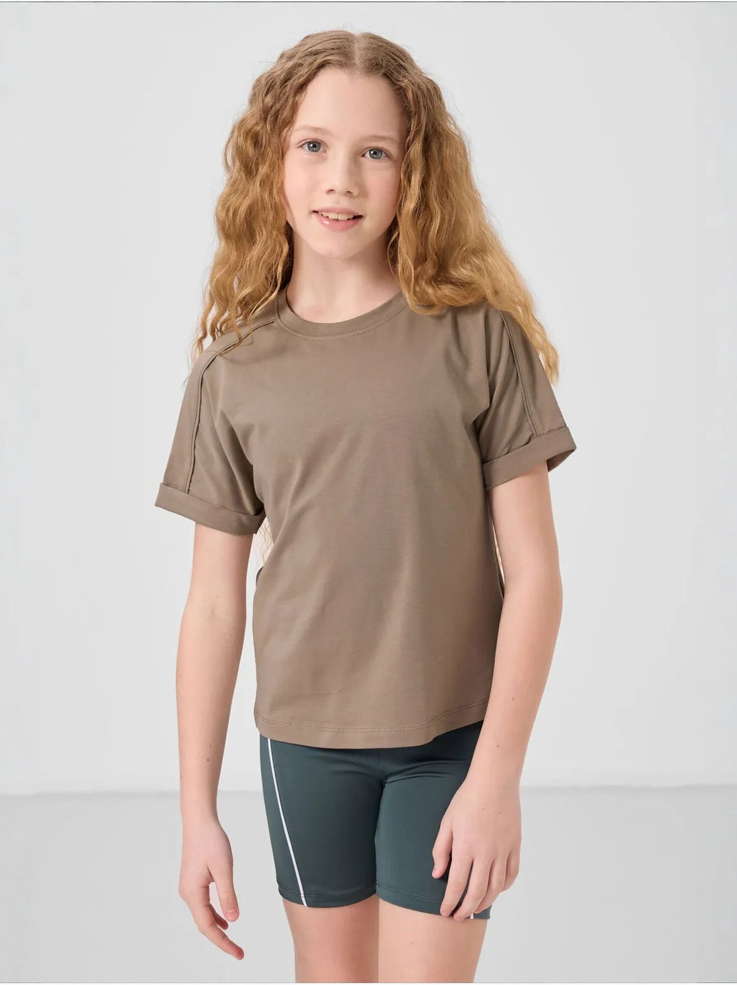 T-shirt unisexe junior en coton et élasthanne tommy - Kaki