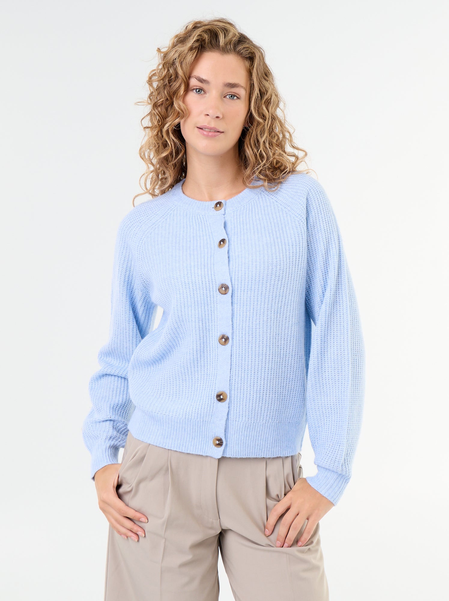Gilet en maille grosse jauge - Bleu