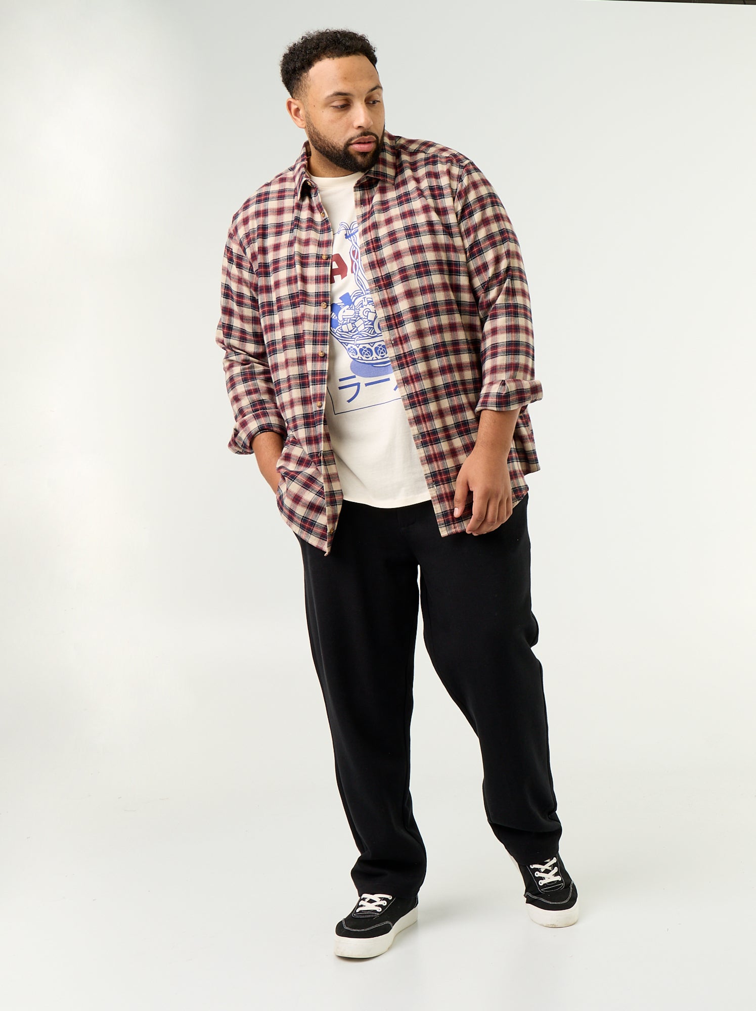 Chemise en flanelle à motif - Marron