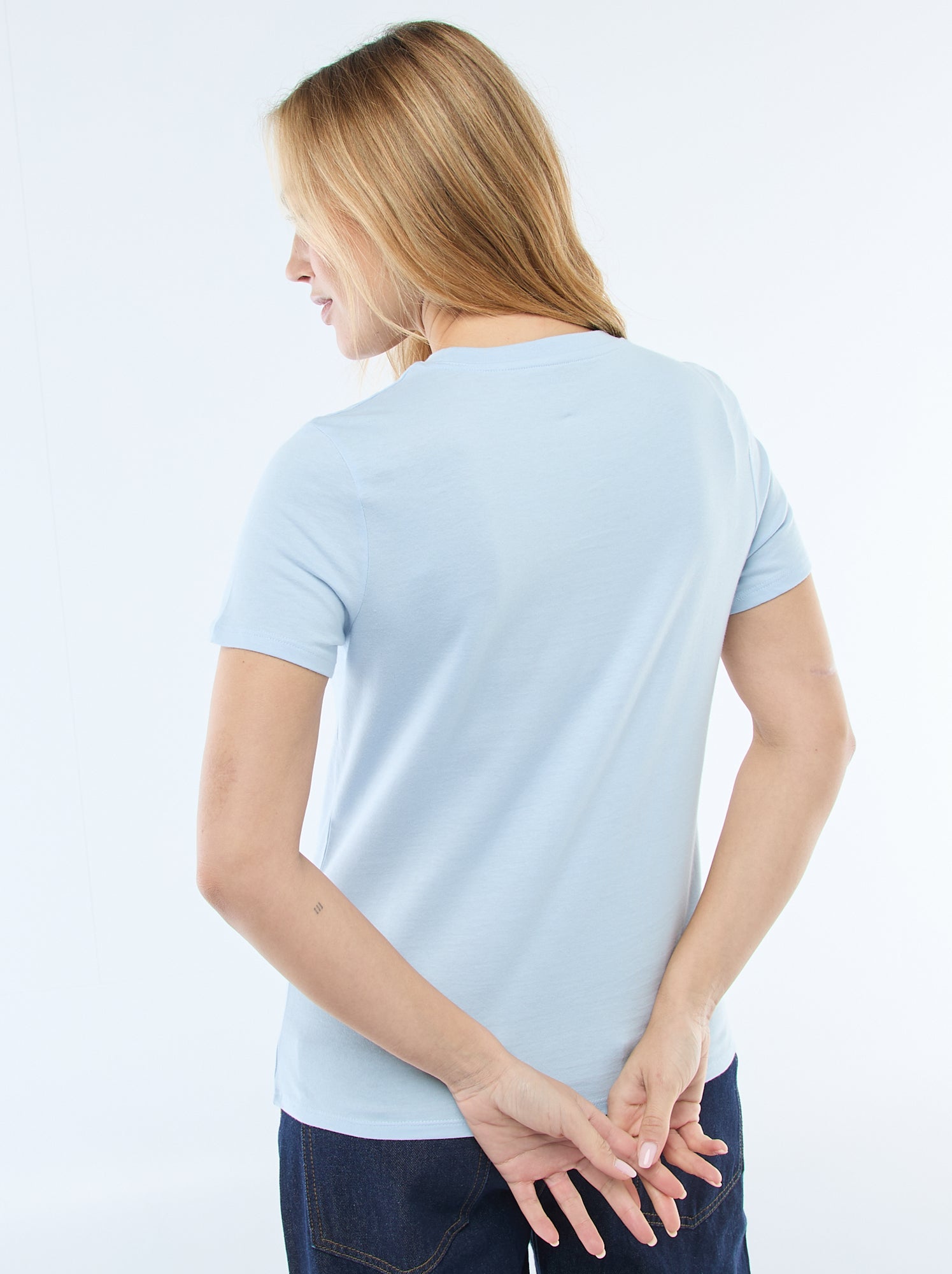 Tee-shirt en jersey manches courtes - Bleu