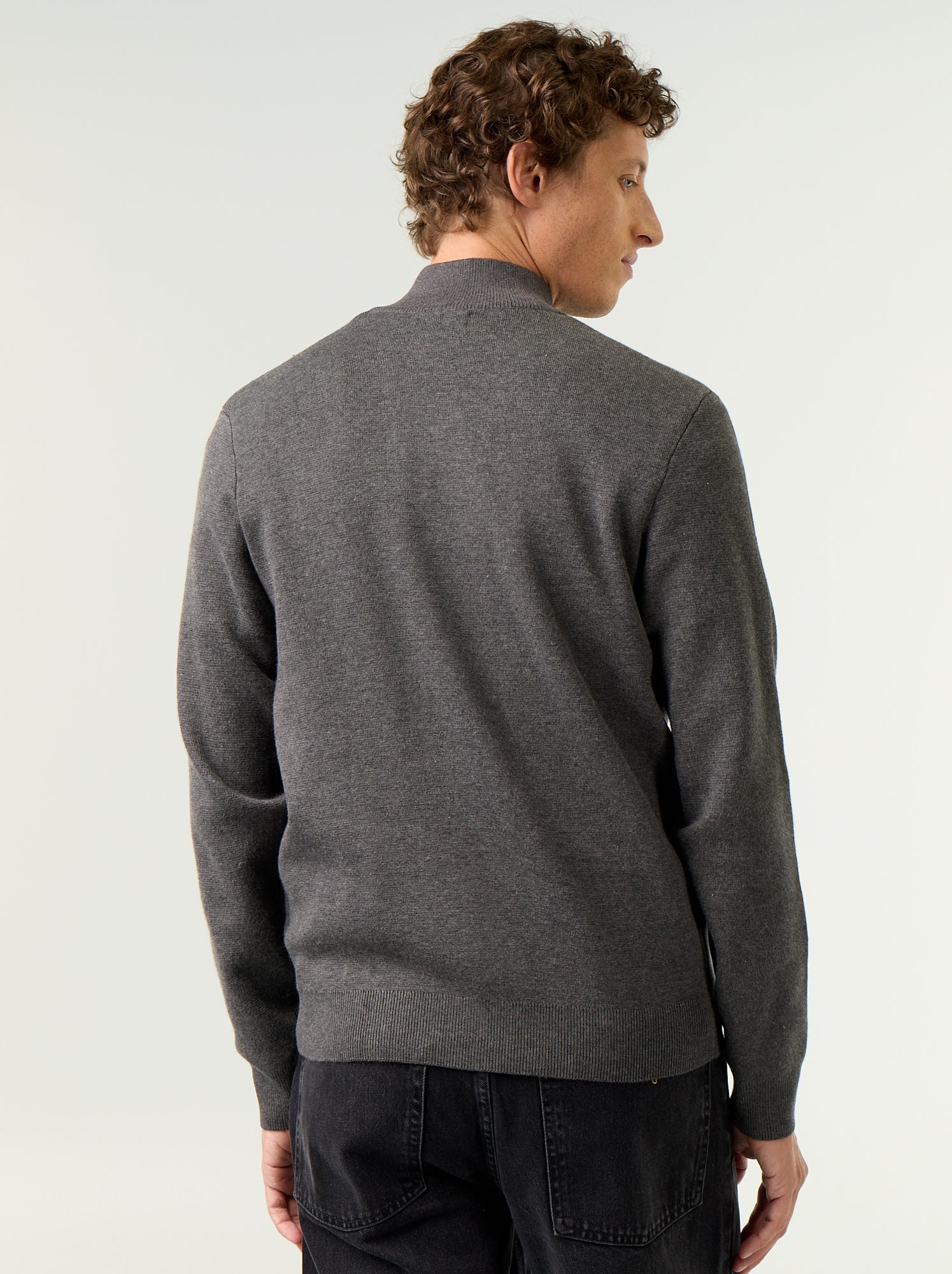 Gilet zippé à col montant - Gris