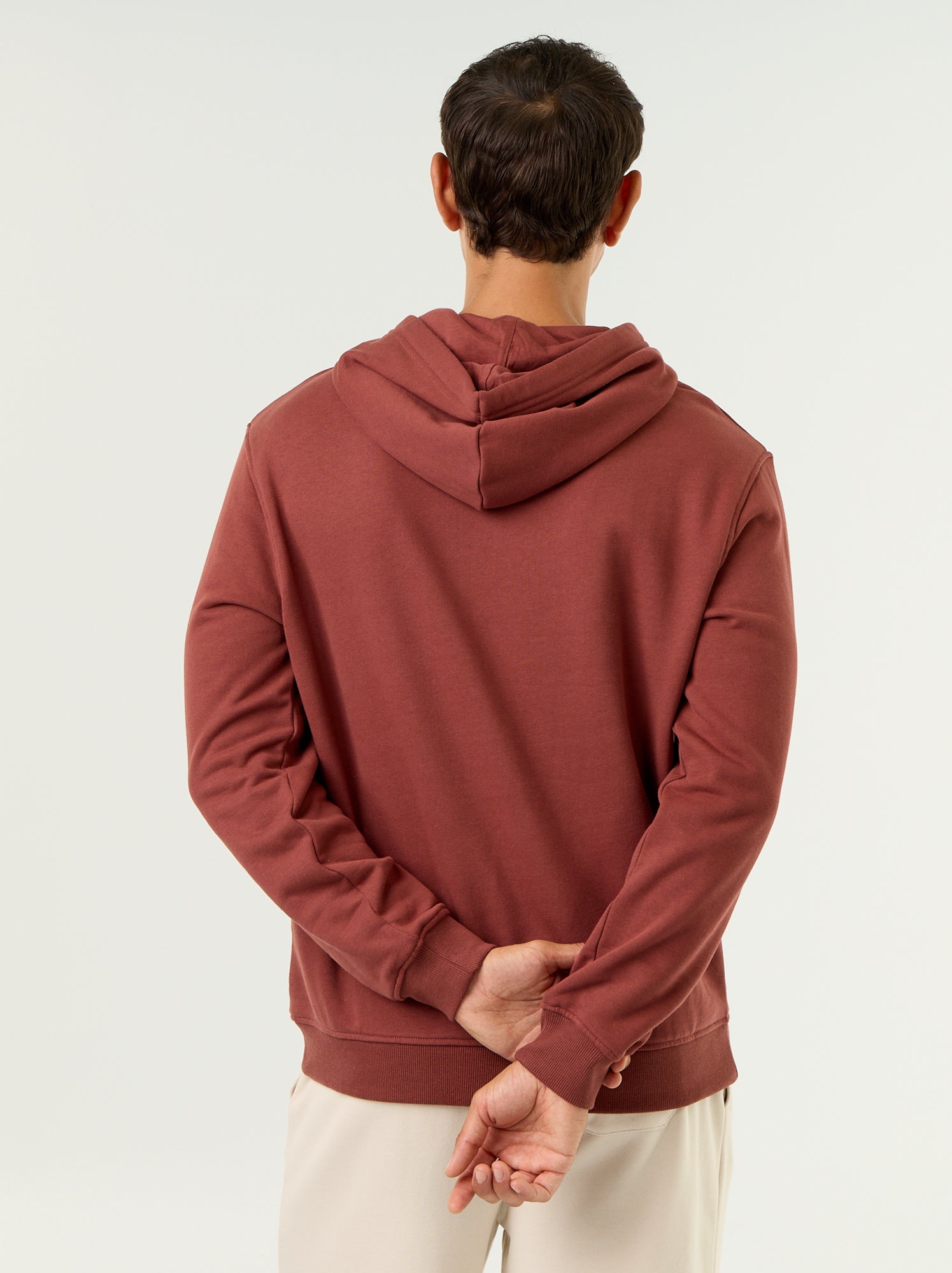 Sweat uni à capuche - Marron (FZV91_6)