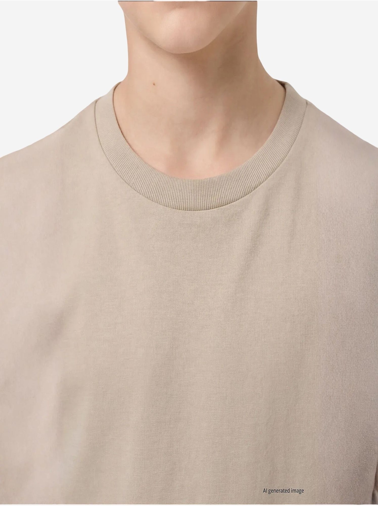 T-shirt homme en coton et élasthanne tommy - Beige argile
