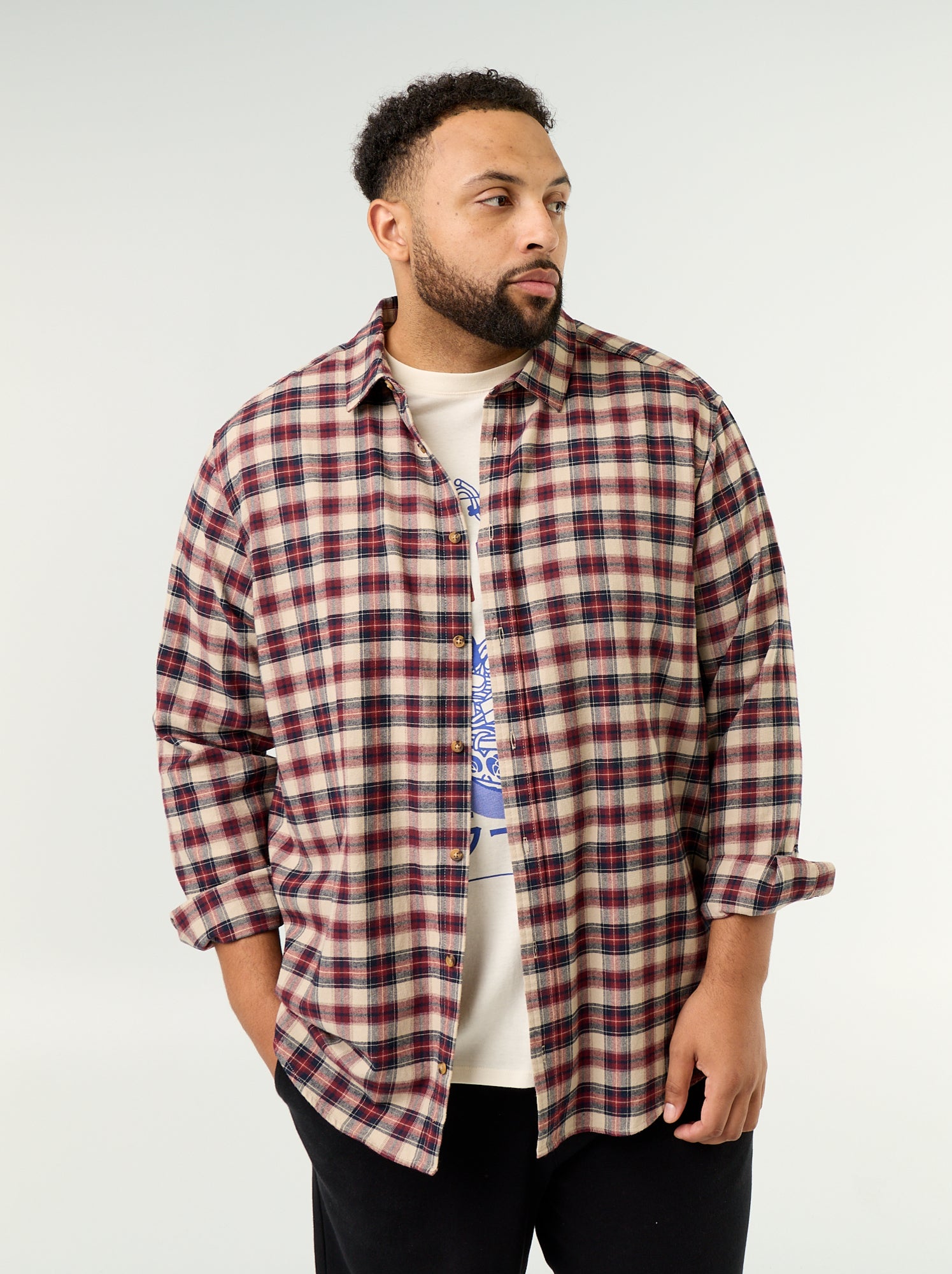 Chemise en flanelle à motif - Marron