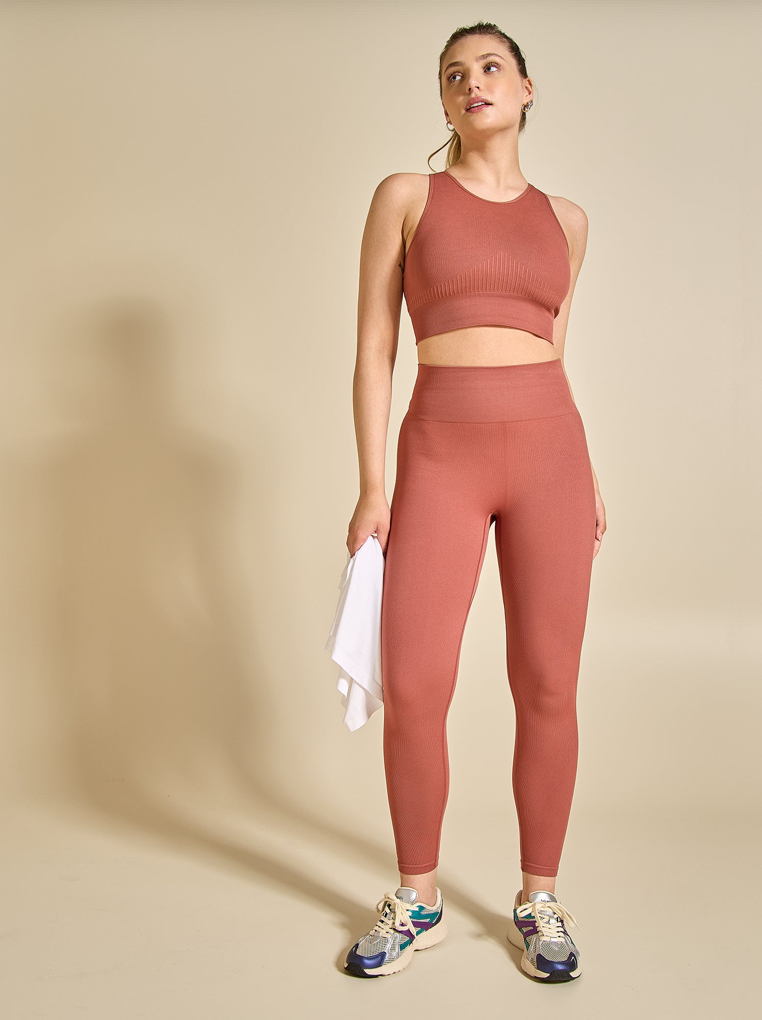Legging de sport en rib - (ekstract) - Marron (FZE81_4)