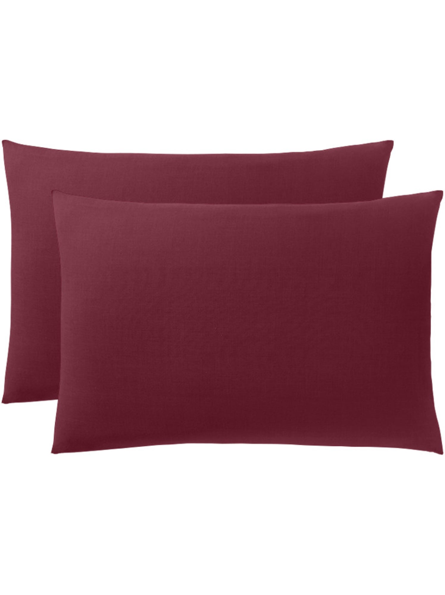 Taie d'oreiller - Coton Pur - 100 % Coton 57 Fils/cm² - Rouge grenat