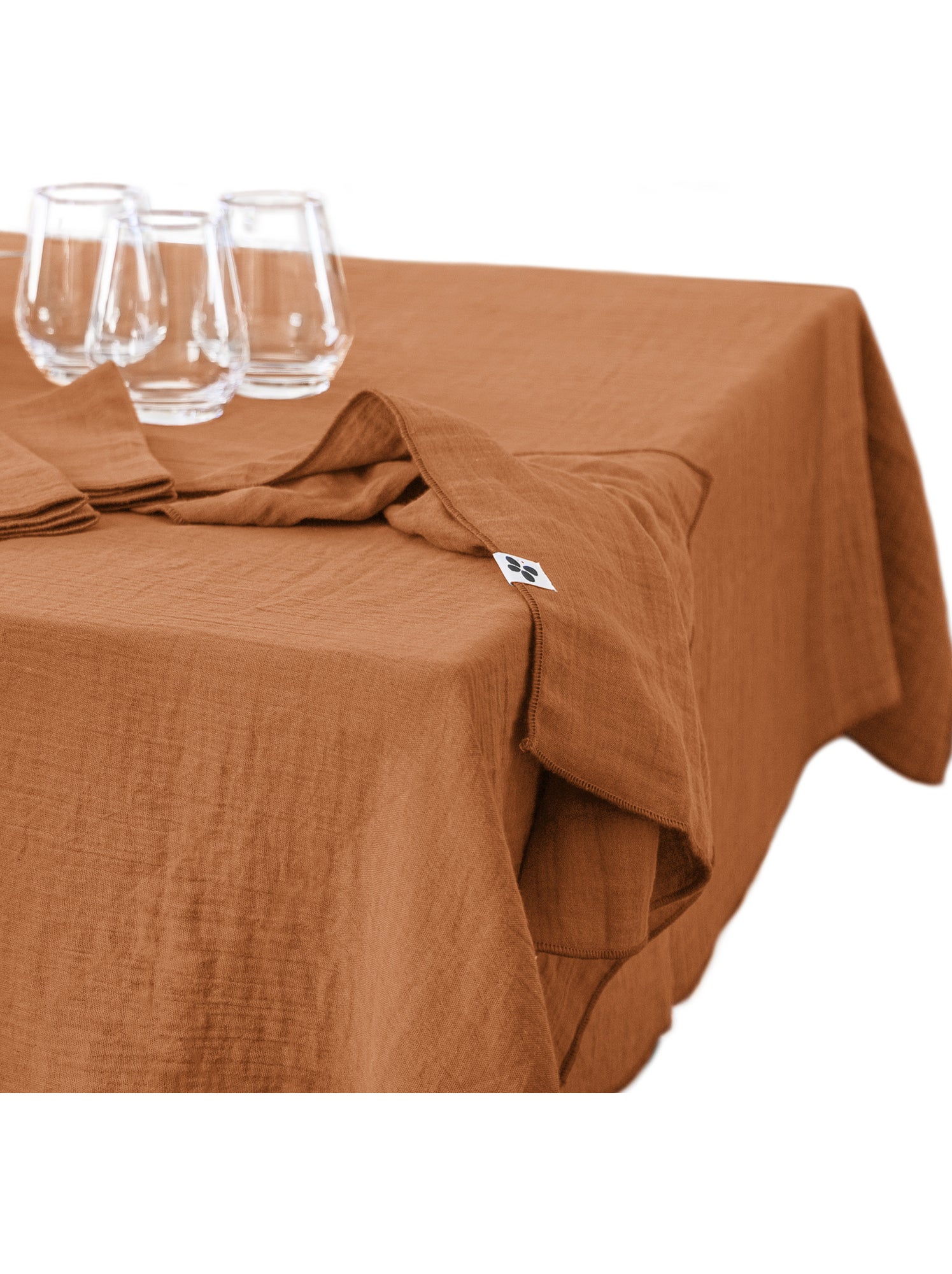 Nappe rectangulaire – double gaze de coton – gaïa - Abricot