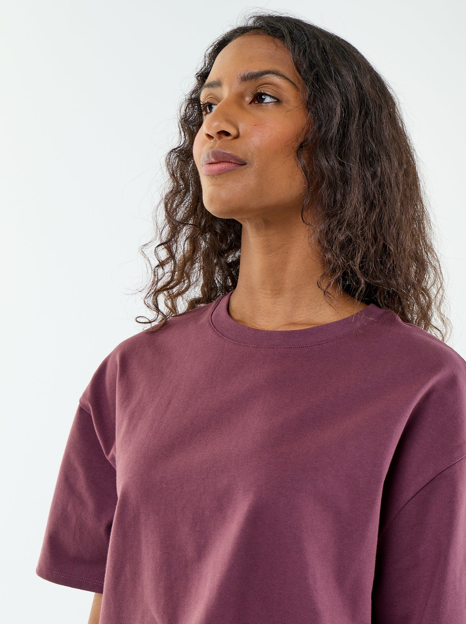 T-shirt oversize à col rond - Violet
