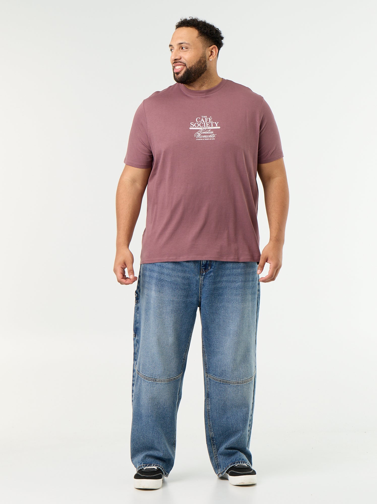 T-shirt en jersey imprimé à manches courtes - Violet