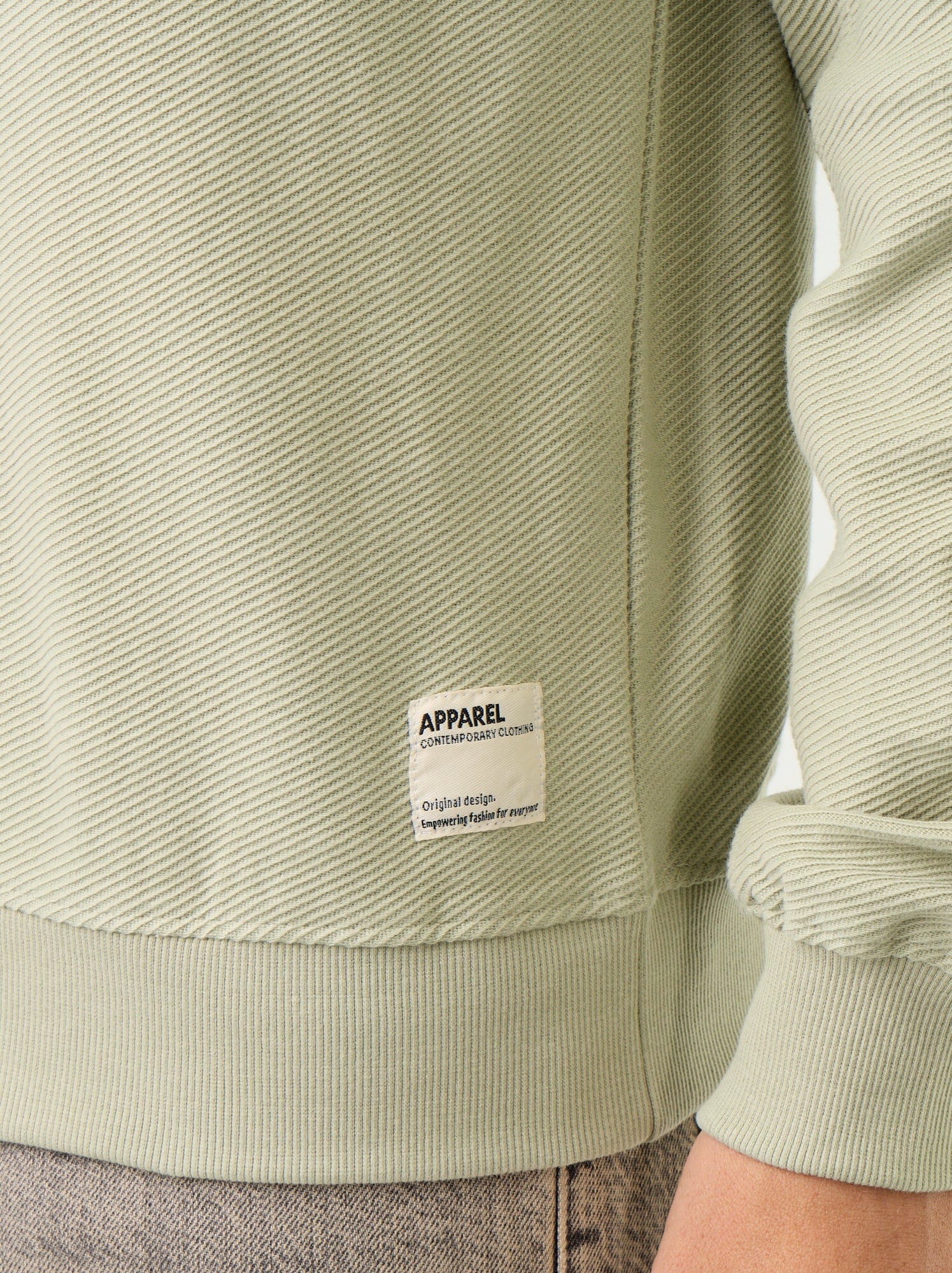 Pull en maille fine jauge côtelée - Vert