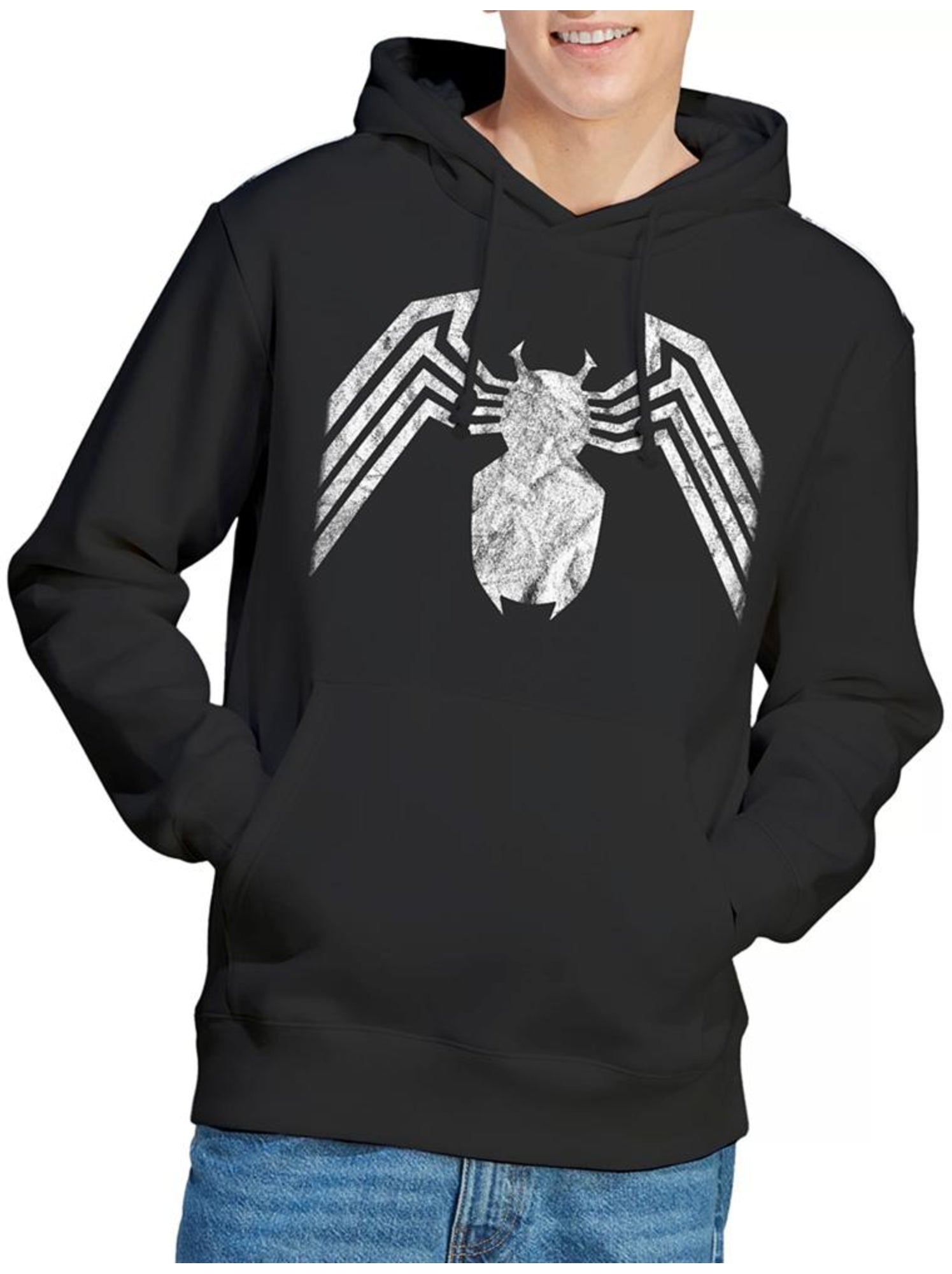 Sweat à capuche motif/style emblème - venin - Noir