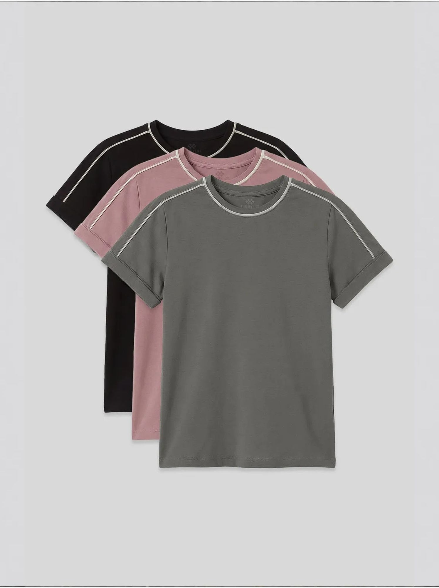 T-shirt unisexe junior en coton et élasthanne tommy - Vieux rose