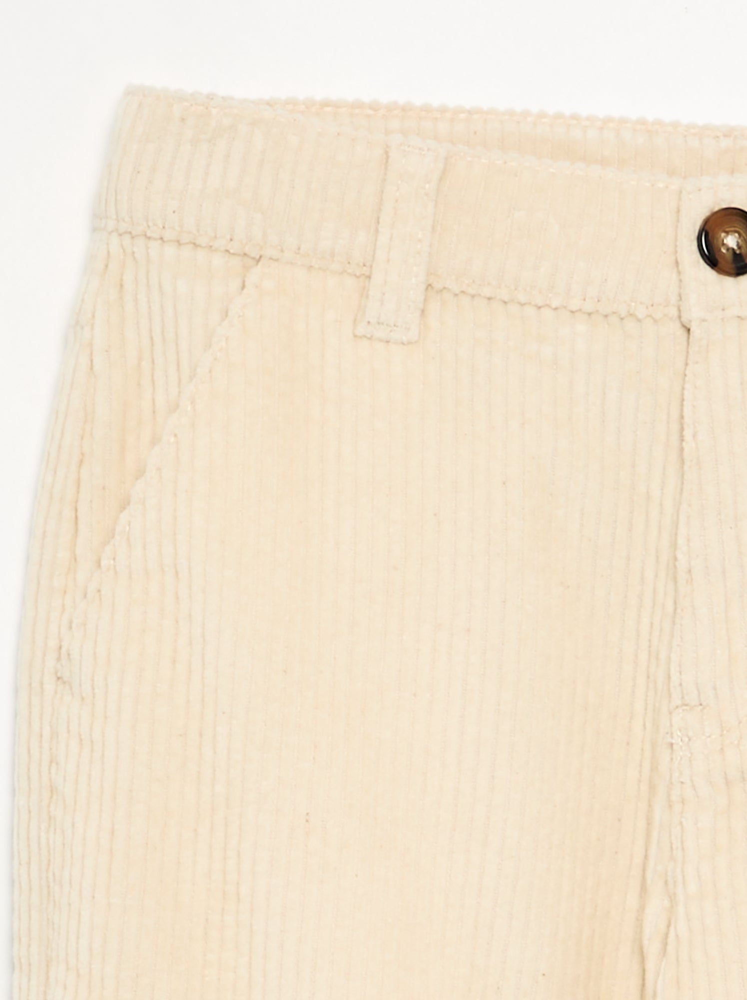Pantalon wide leg en velours côtelés - Blanc