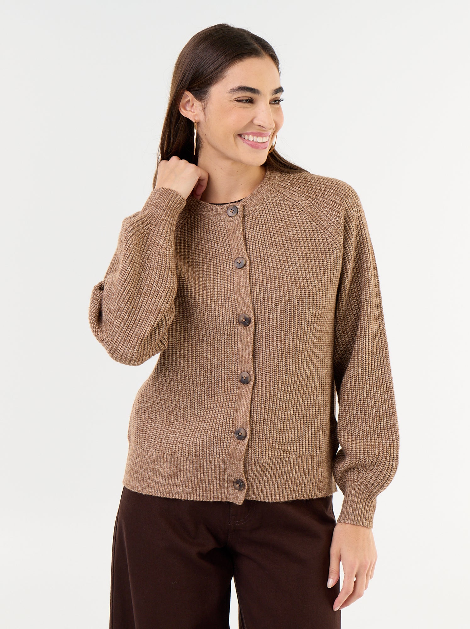 Gilet en maille grosse jauge - Beige
