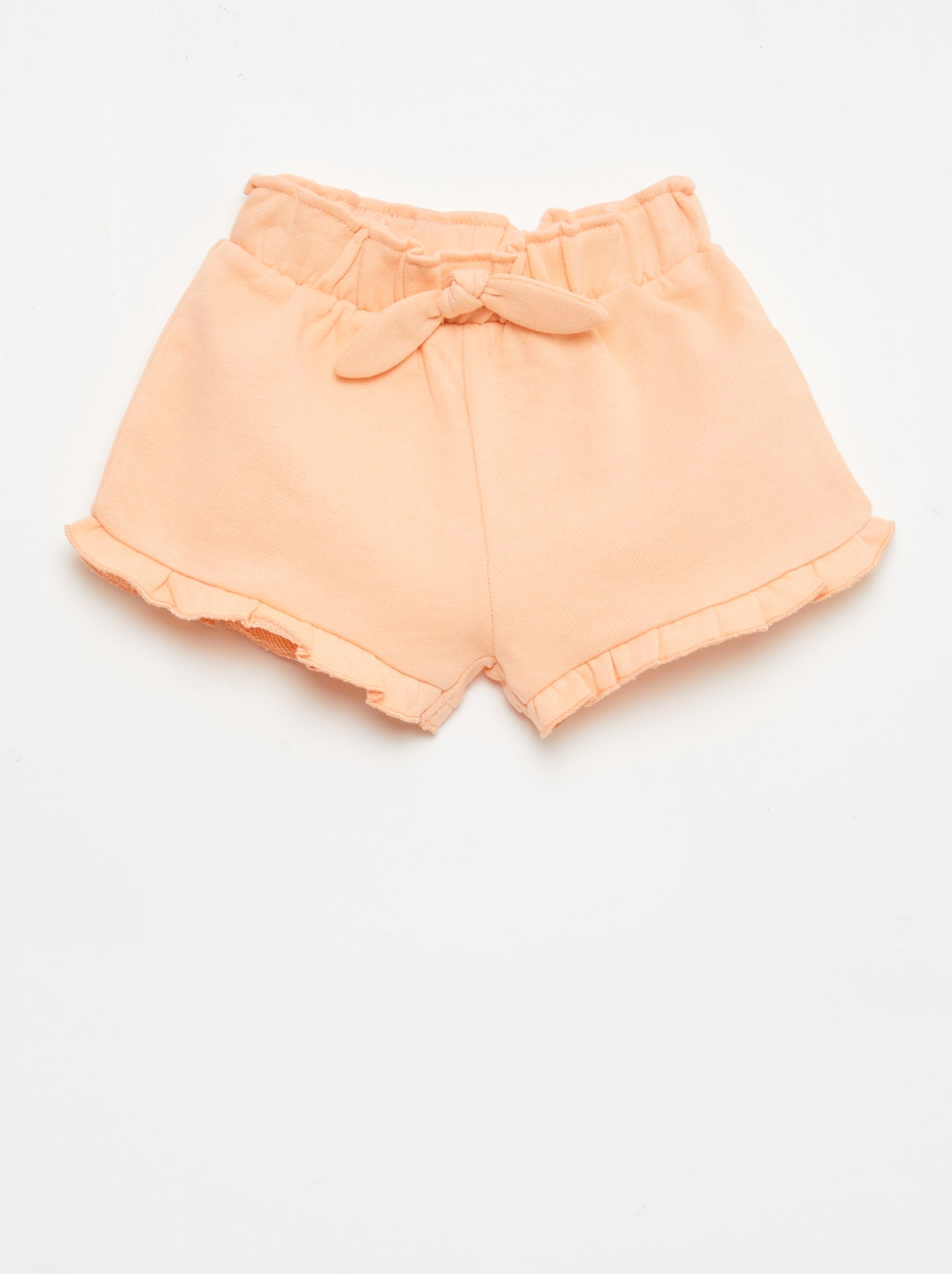 Short volanté avec nœud à la taille - Orange