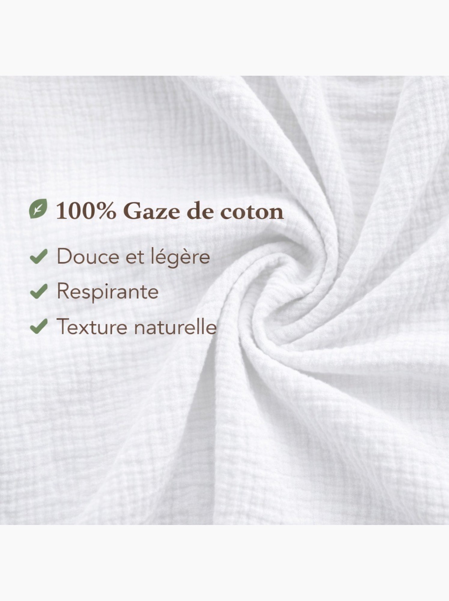 Parure de lit en Gaze de Coton - Promo linge - Blanc
