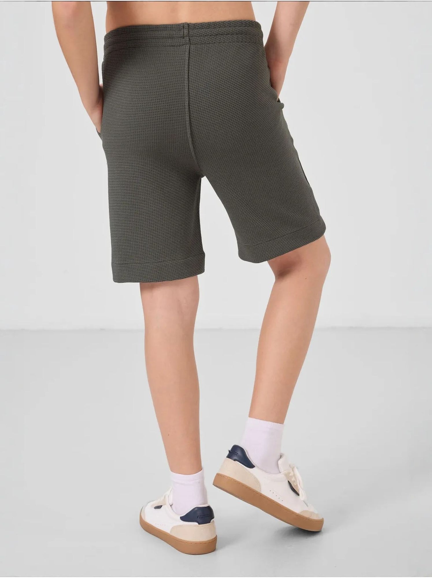 Short de jeunesse en coton mélangé tommy - Kaki