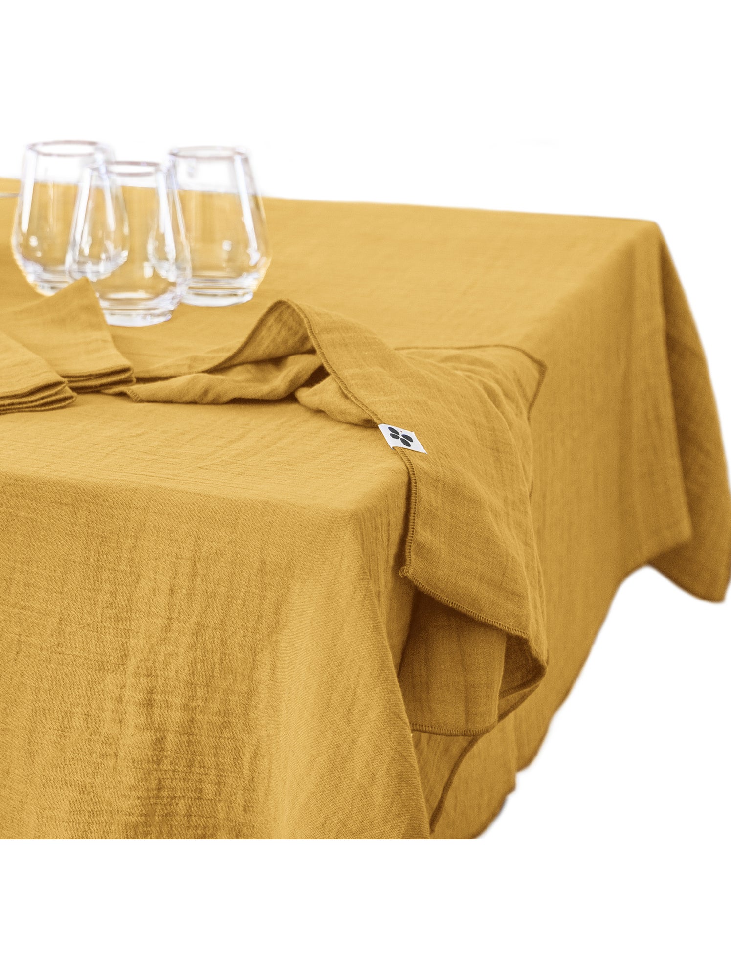 Nappe rectangulaire – double gaze de coton – gaïa - Safran