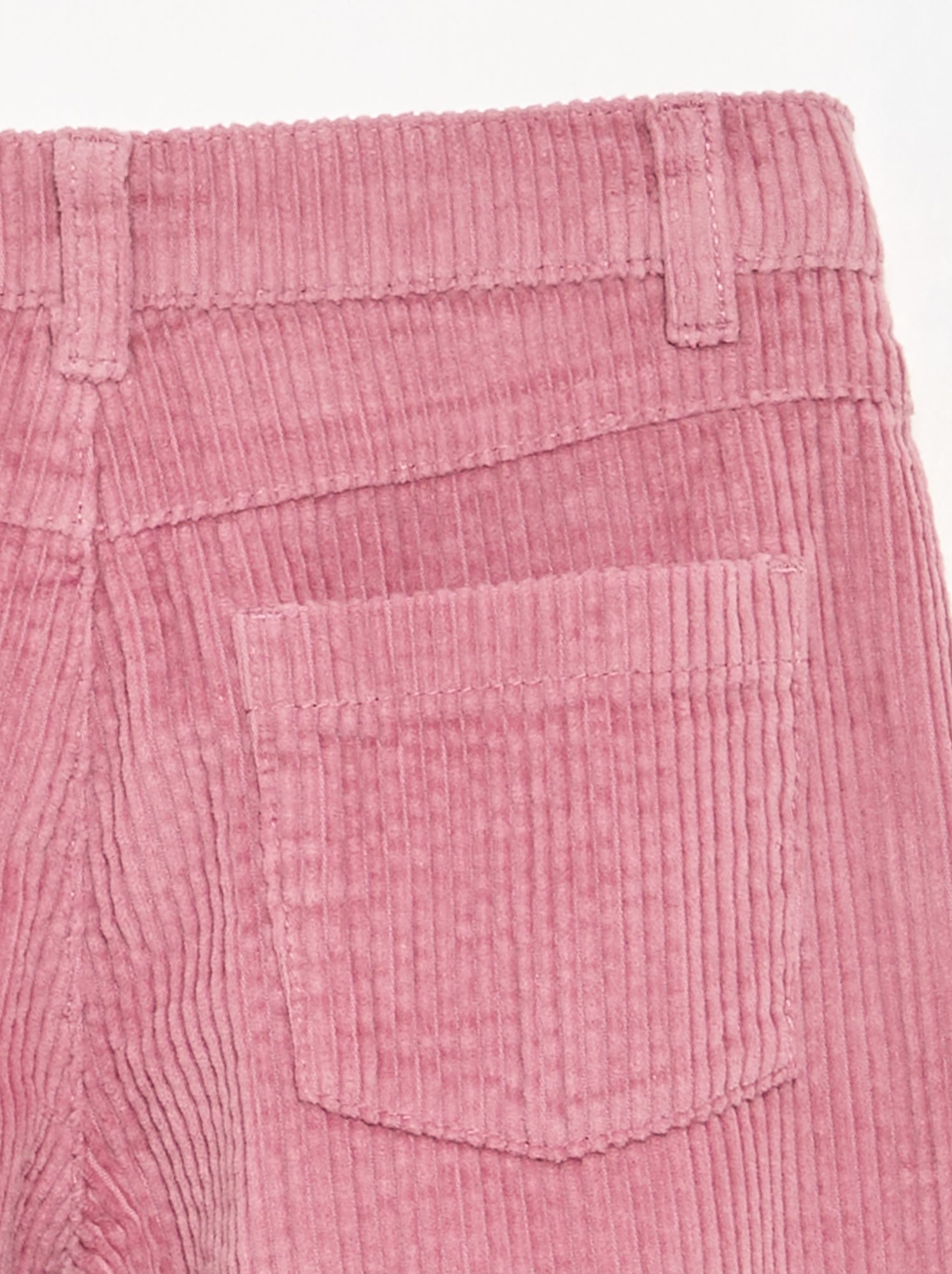 Pantalon wide leg en velours côtelés - Rose
