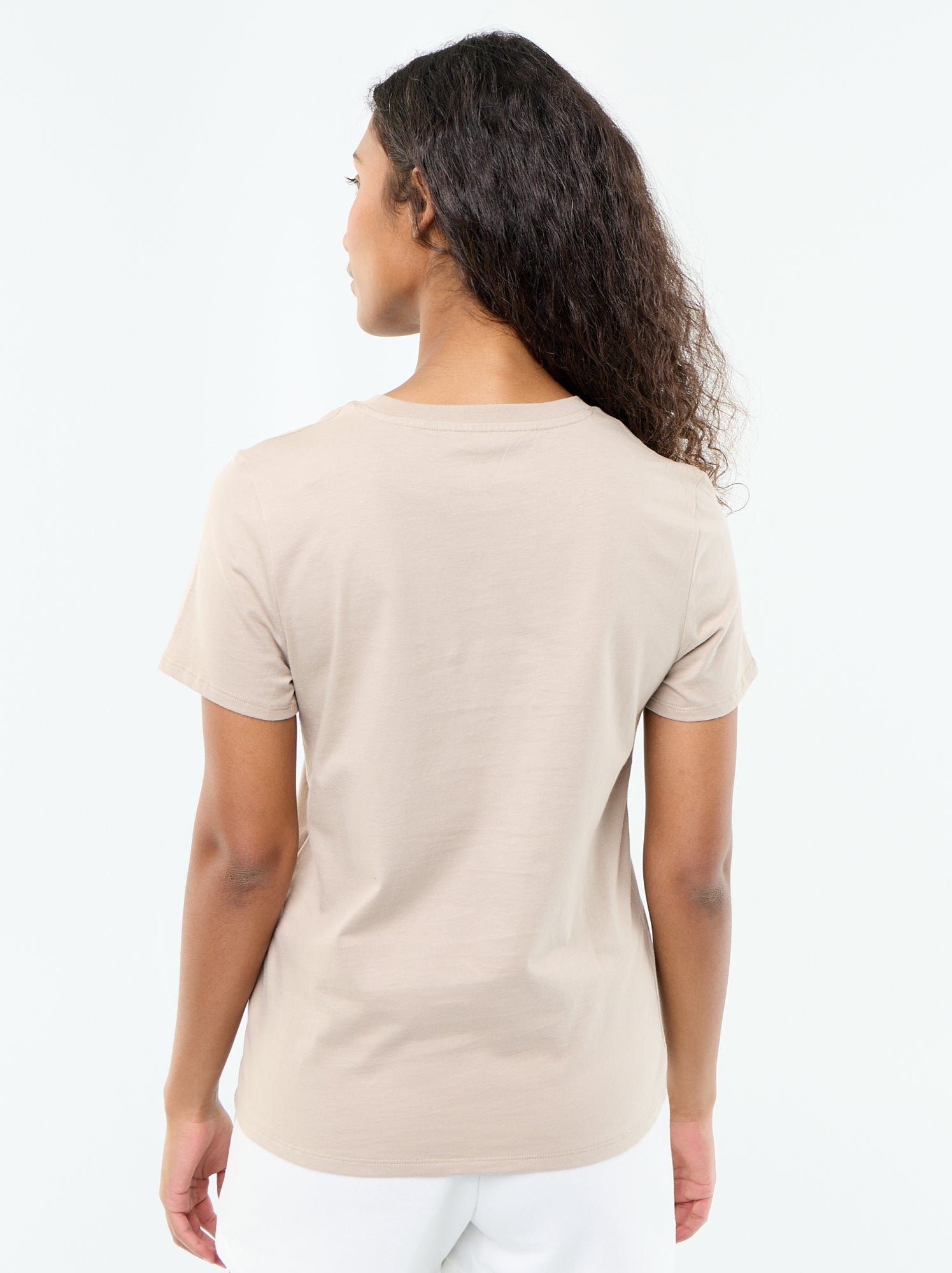 Tee-shirt en jersey manches courtes - Beige